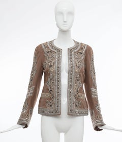 Dries Van Noten Cotton Embroidered Jacket With Silver Indian Thread, Fall 2010