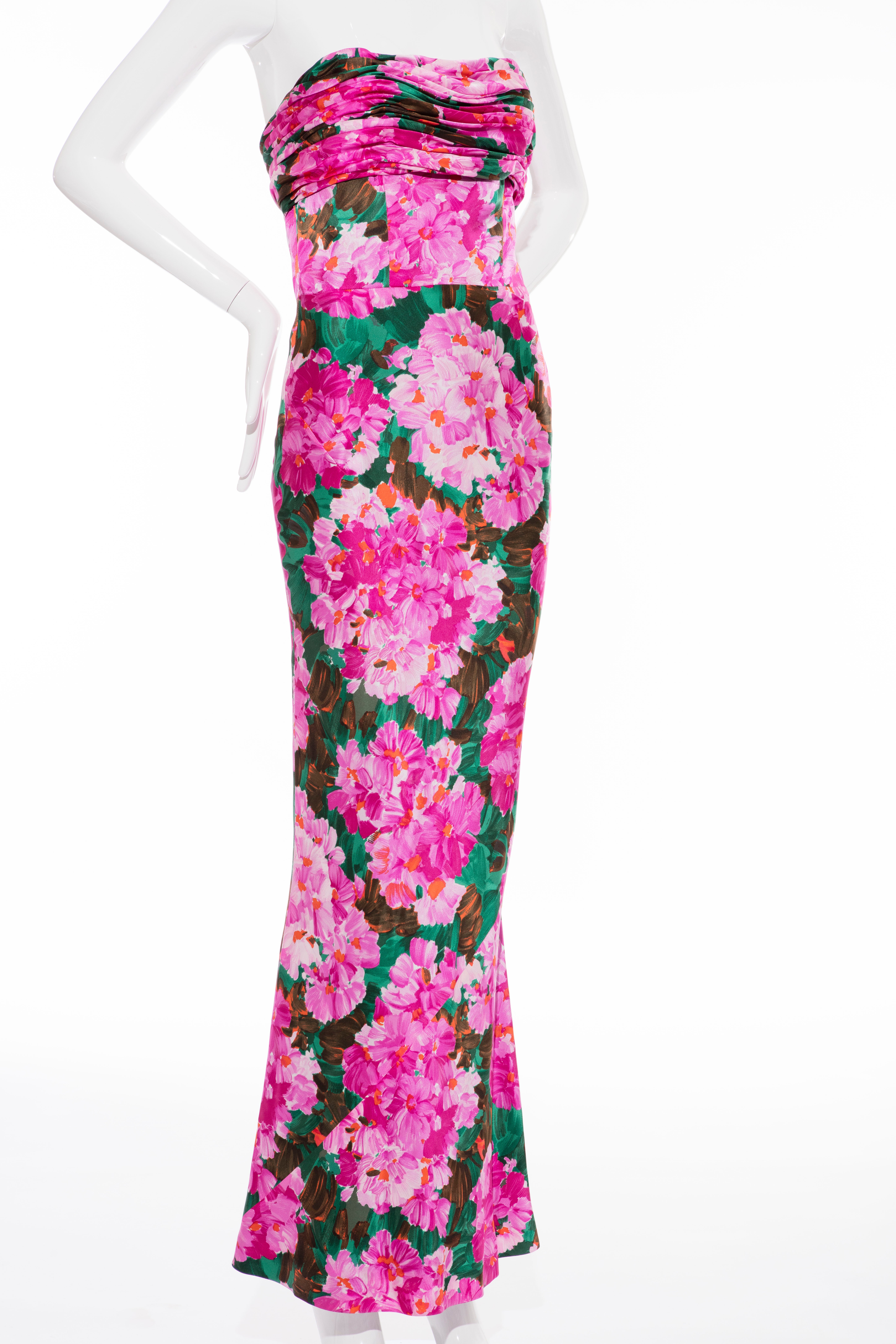 balenciaga floral backless dress