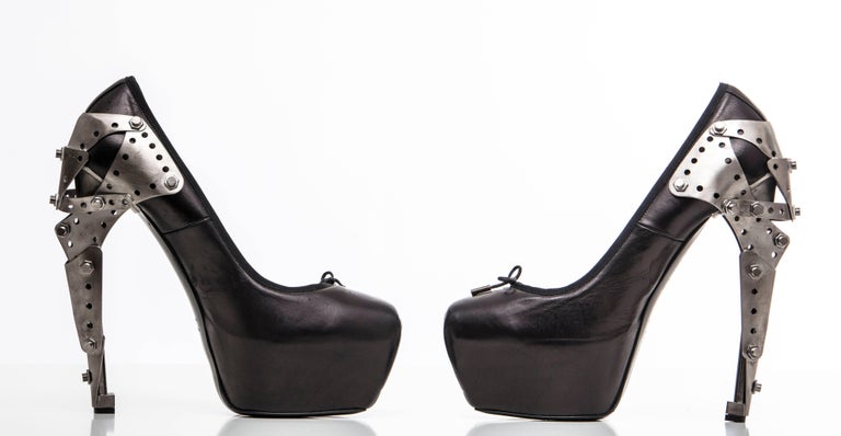 Alexander McQueen Plato's Atlantis Leather Titanic Ballerina Pump