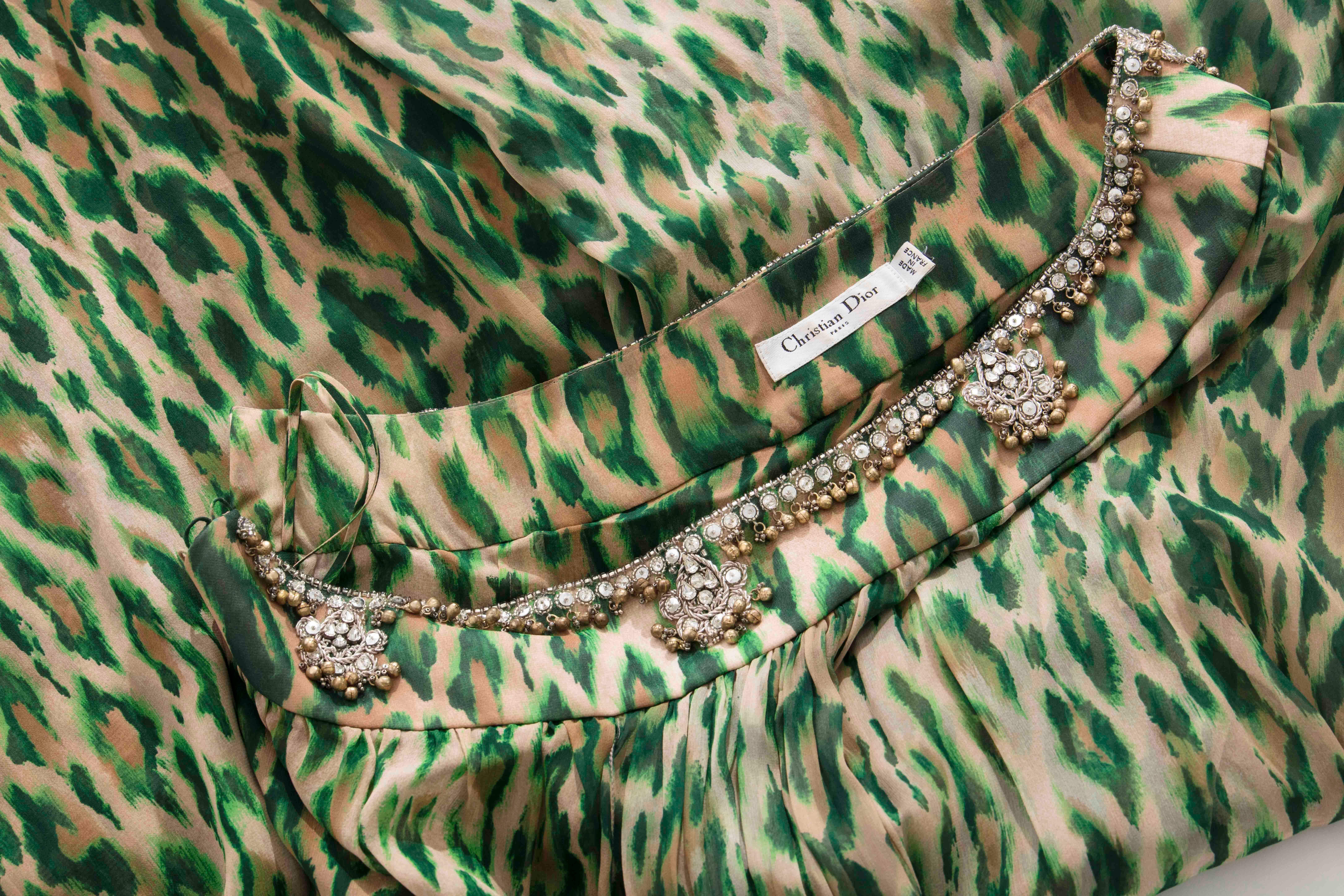 John Galliano for Christian Dior Runway Leopard Silk Evening Dress, Resort 2008 2