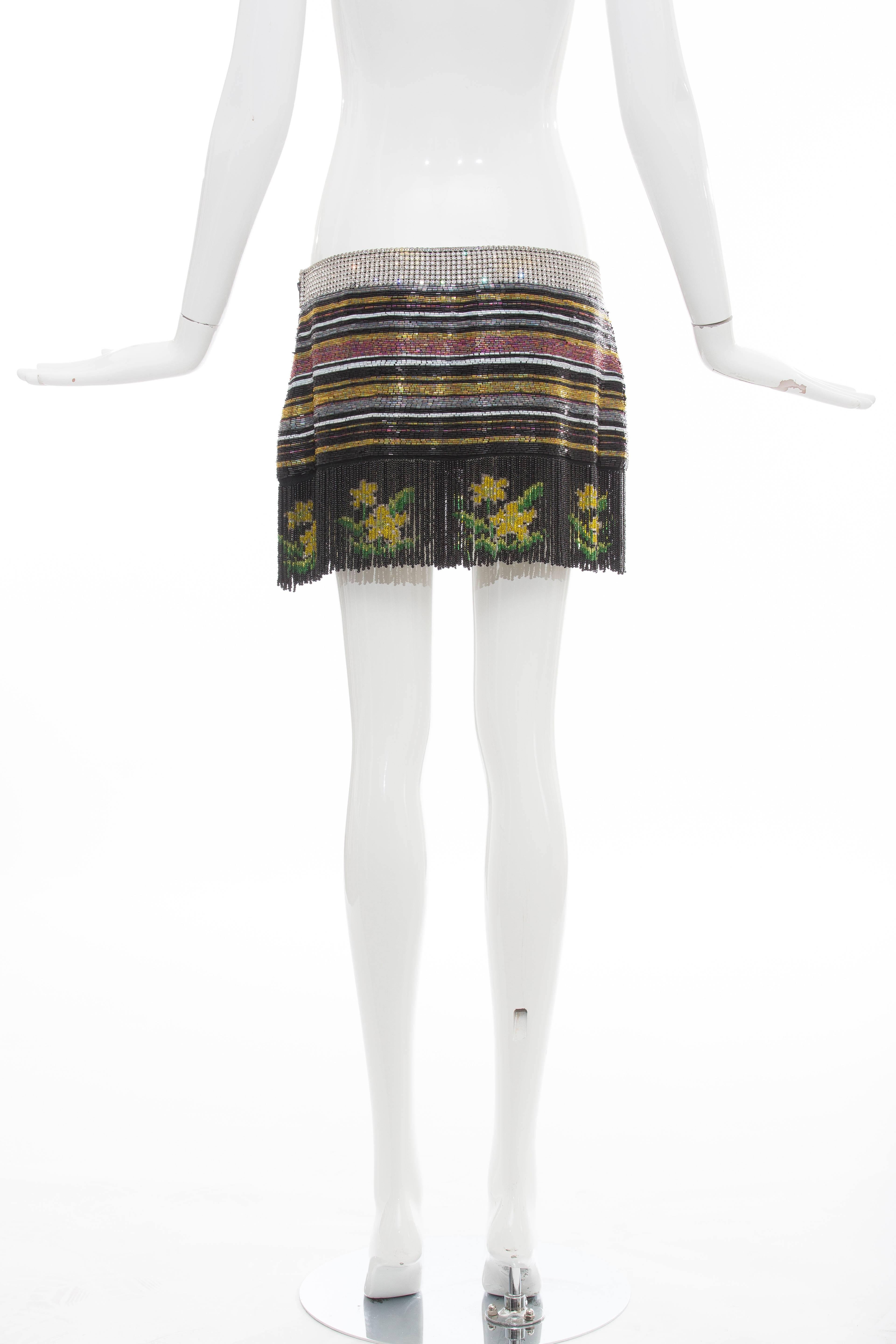 Dolce & Gabbana Silk Beaded Crystal Mini Skirt,  Spring 2000 1