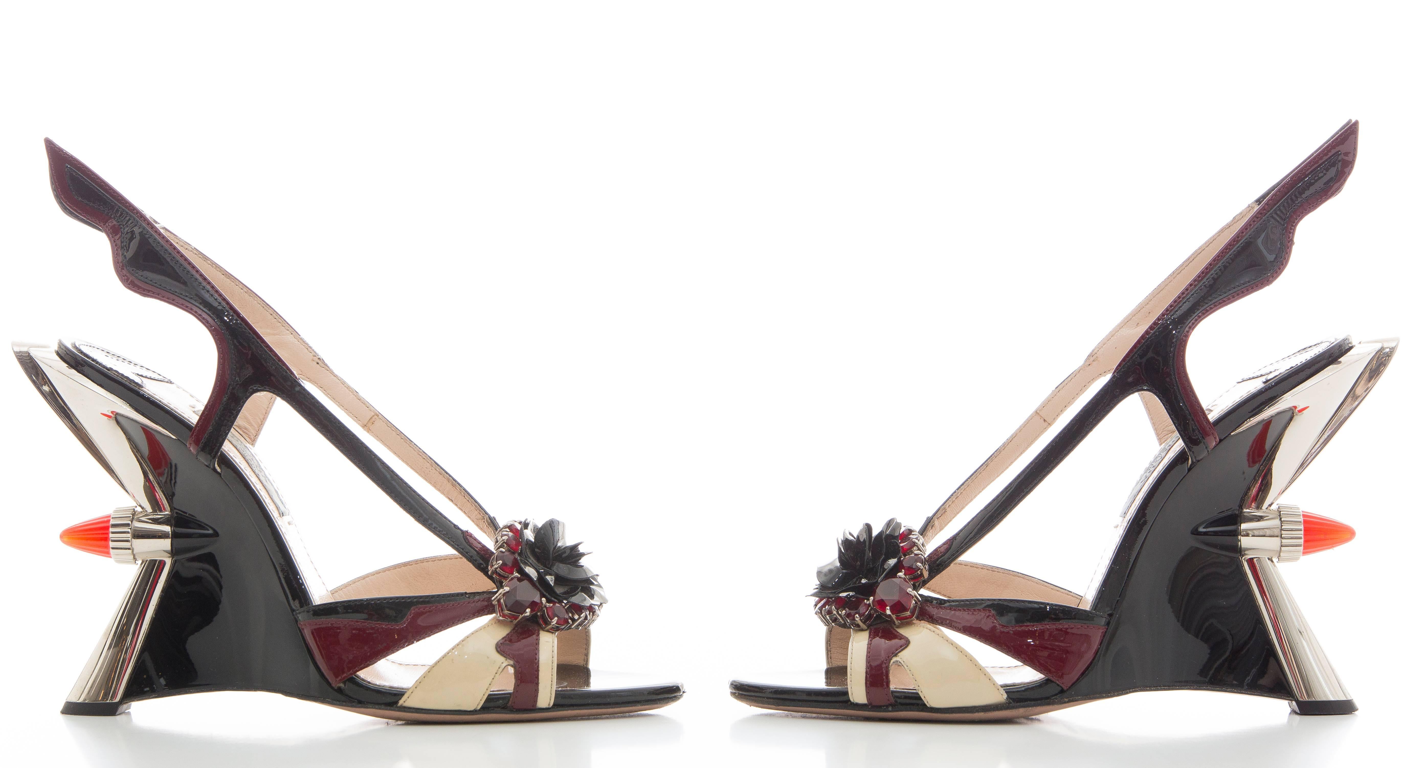 Prada Jewel Taillight Wedge Sandal, Spring 2012 In Good Condition In Cincinnati, OH