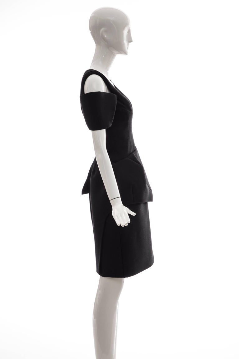 Nicolas Ghesquière For Balenciaga Runway Black Wool Structured Dress ...