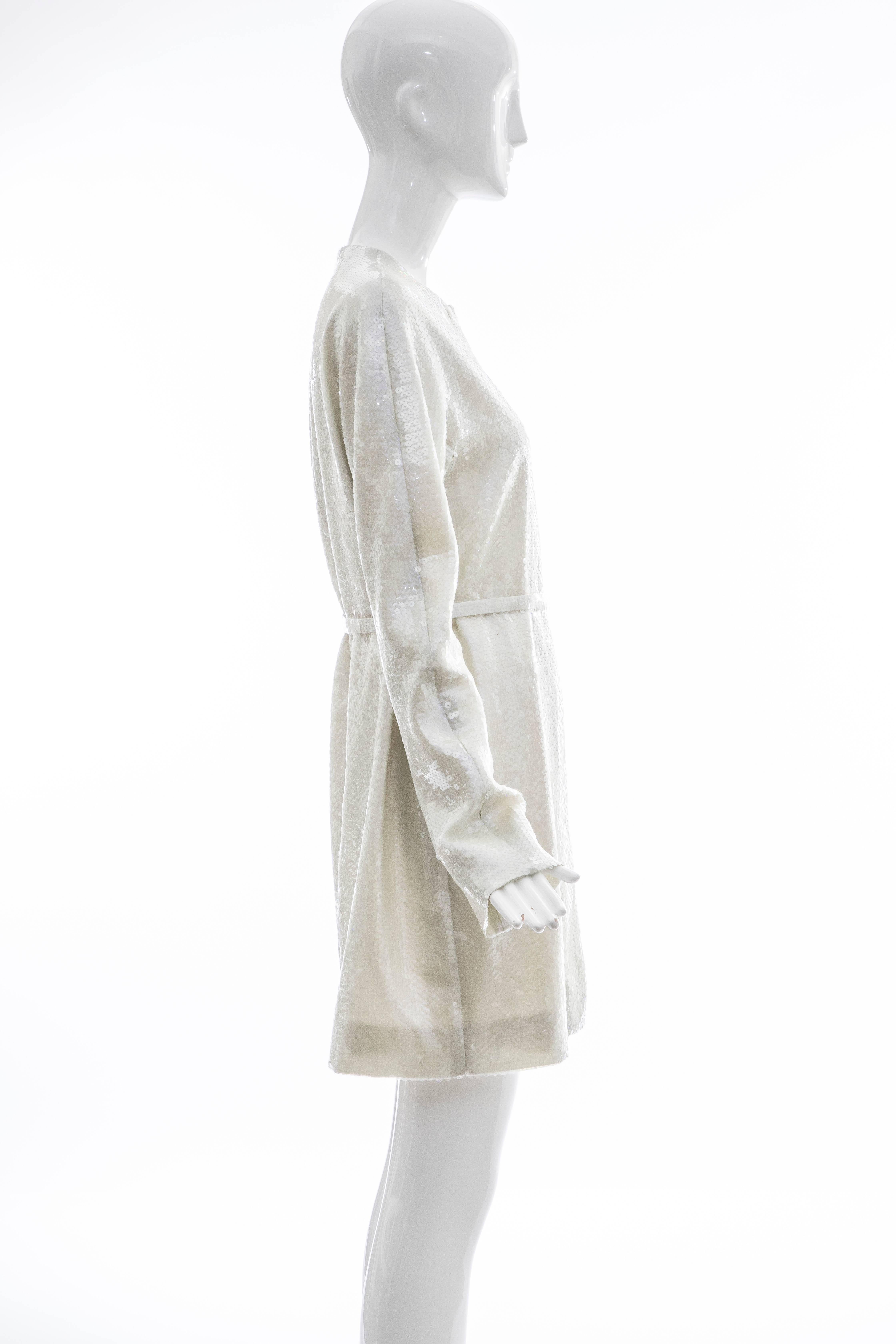 Raf Simons for Jil Sander Runway Pearlescent Sequin Evening Coat, Spring 2007 In Excellent Condition In Cincinnati, OH