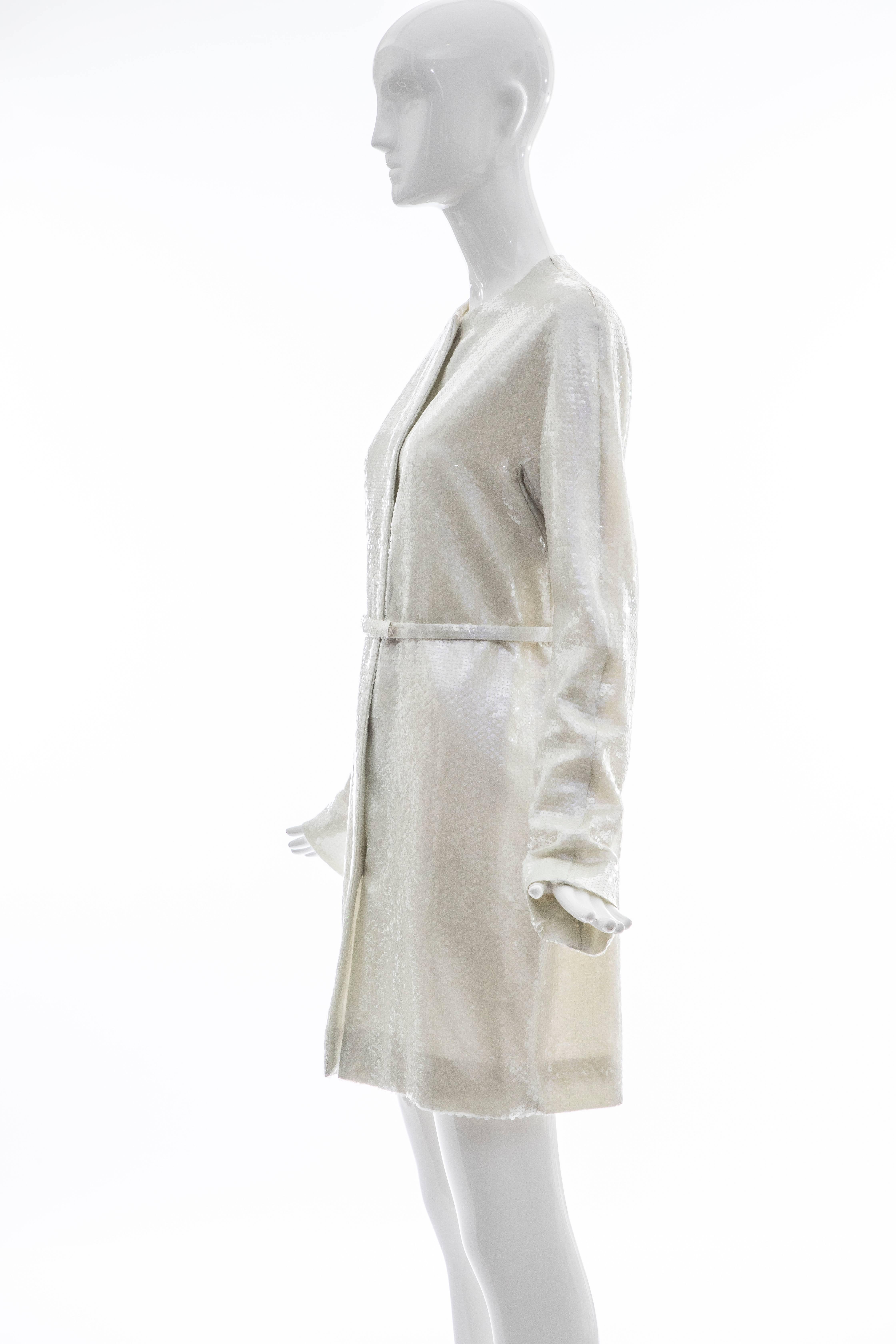 Raf Simons for Jil Sander Runway Pearlescent Sequin Evening Coat, Spring 2007 1