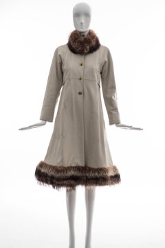 Bonnie Cashin For Sills Leather Coat With Fur Trim, Circa 1960s