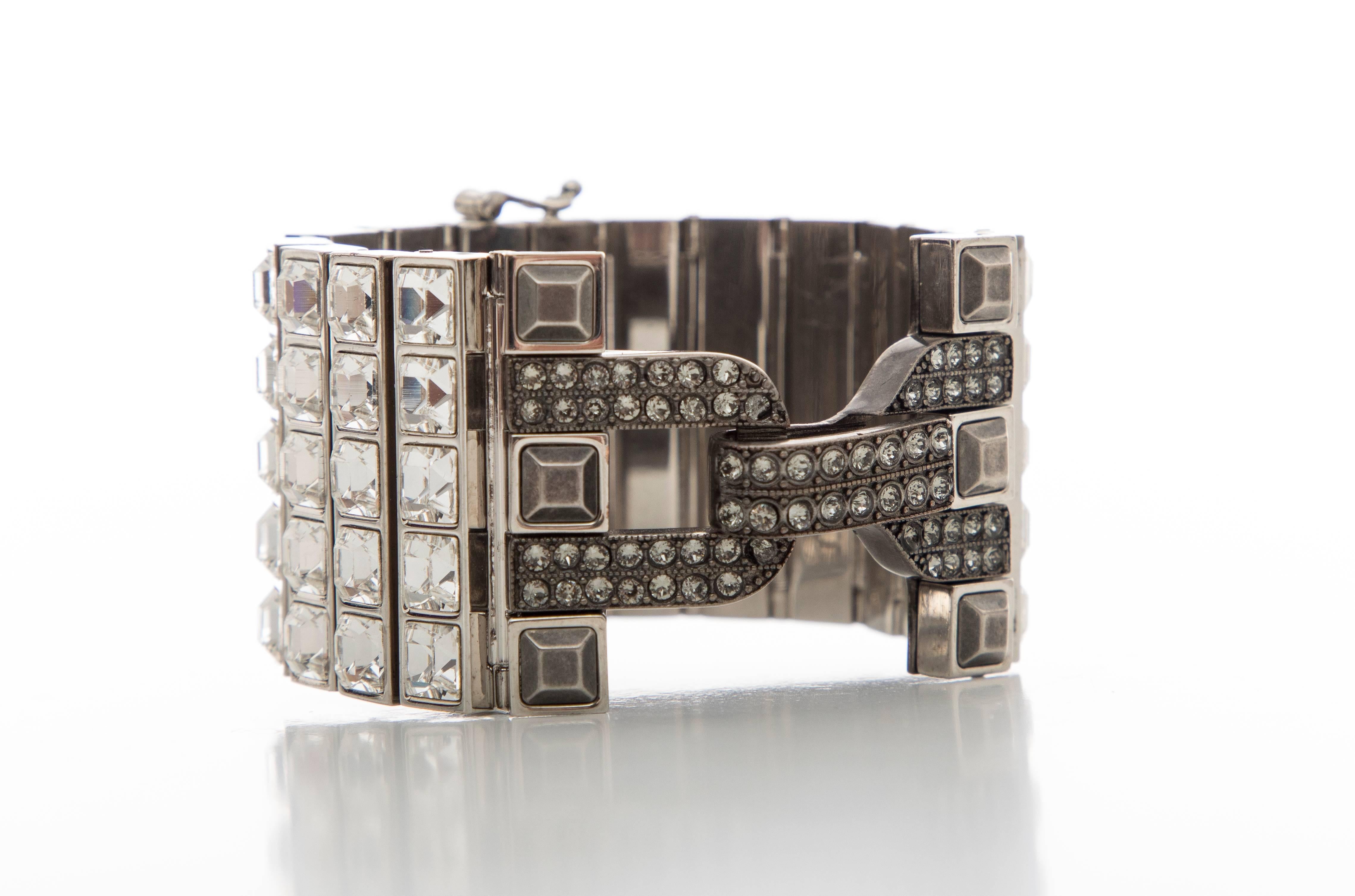 Alber Elbaz for Lanvin Faceted Crystal & Antique Stud Bracelet, Spring 2016 For Sale 1