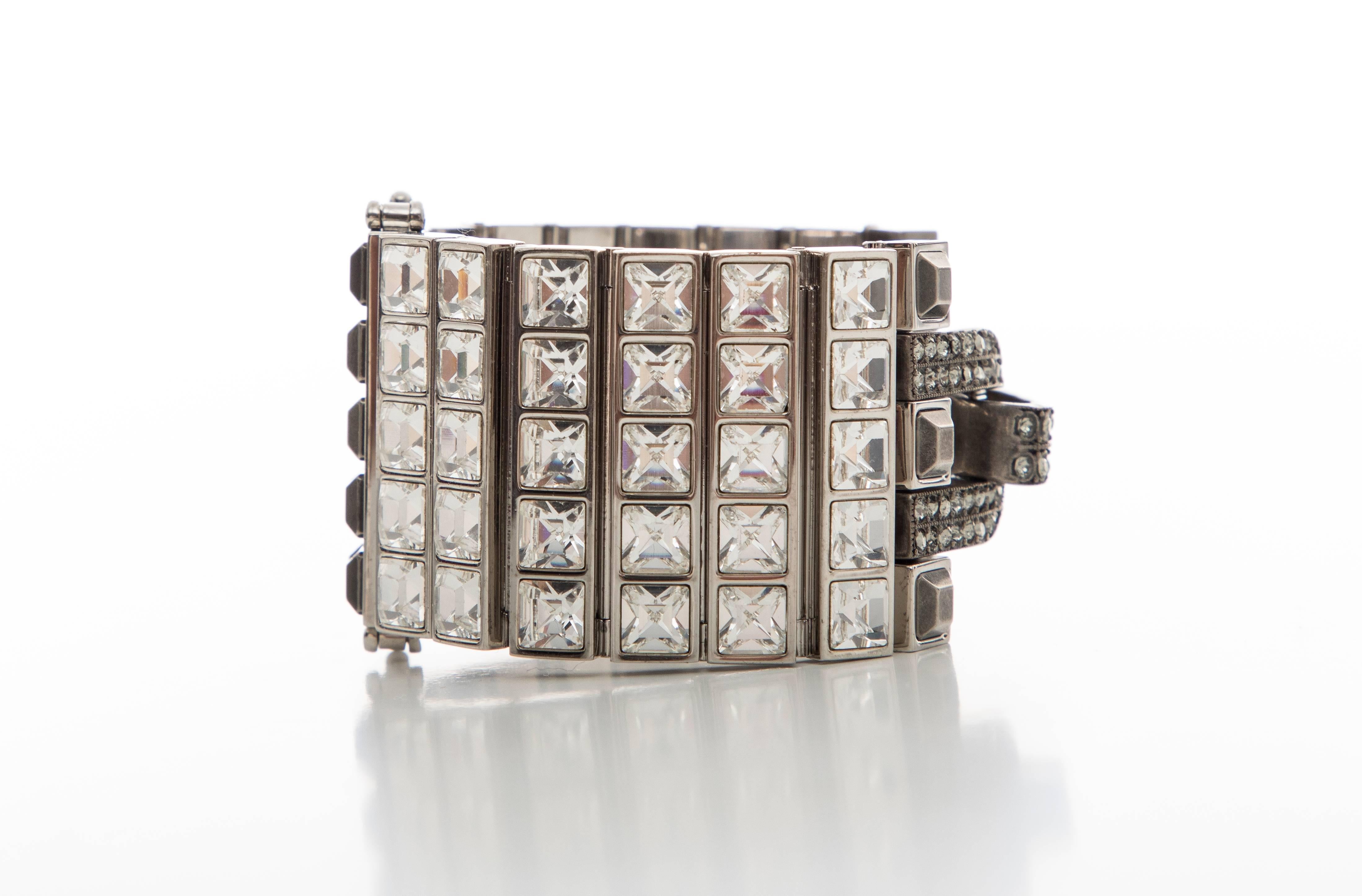 Alber Elbaz for Lanvin Faceted Crystal & Antique Stud Bracelet, Spring 2016 For Sale 2