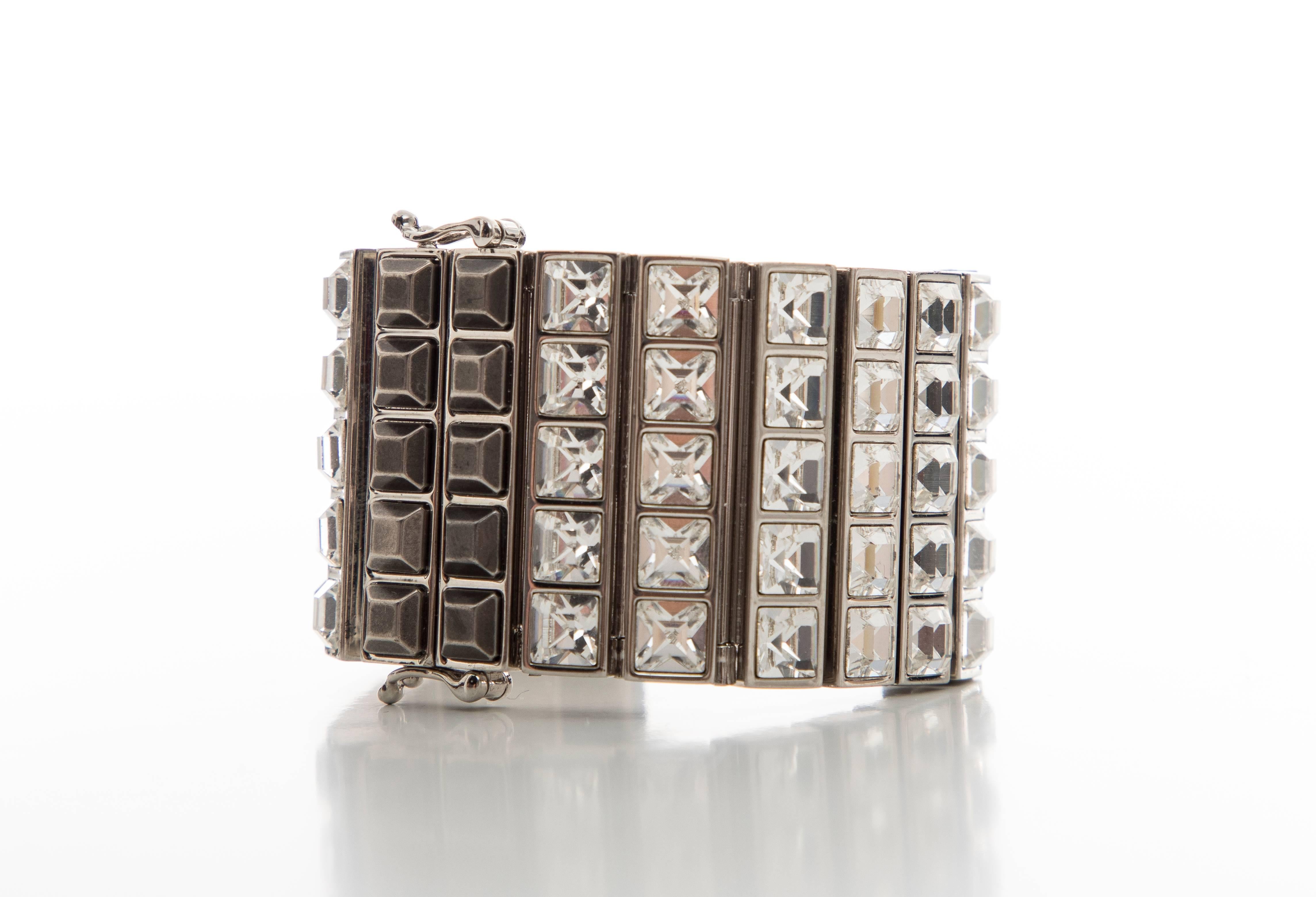 Alber Elbaz for Lanvin Faceted Crystal & Antique Stud Bracelet, Spring 2016 For Sale 3