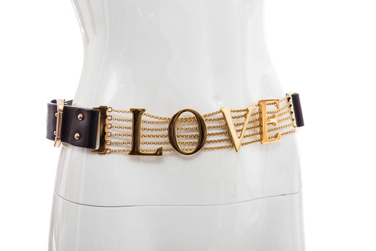 Dolce and Gabbana Love Black Leather Chain Belt, Spring - Summer 2003 at  1stDibs | dolce and gabbana chain belt
