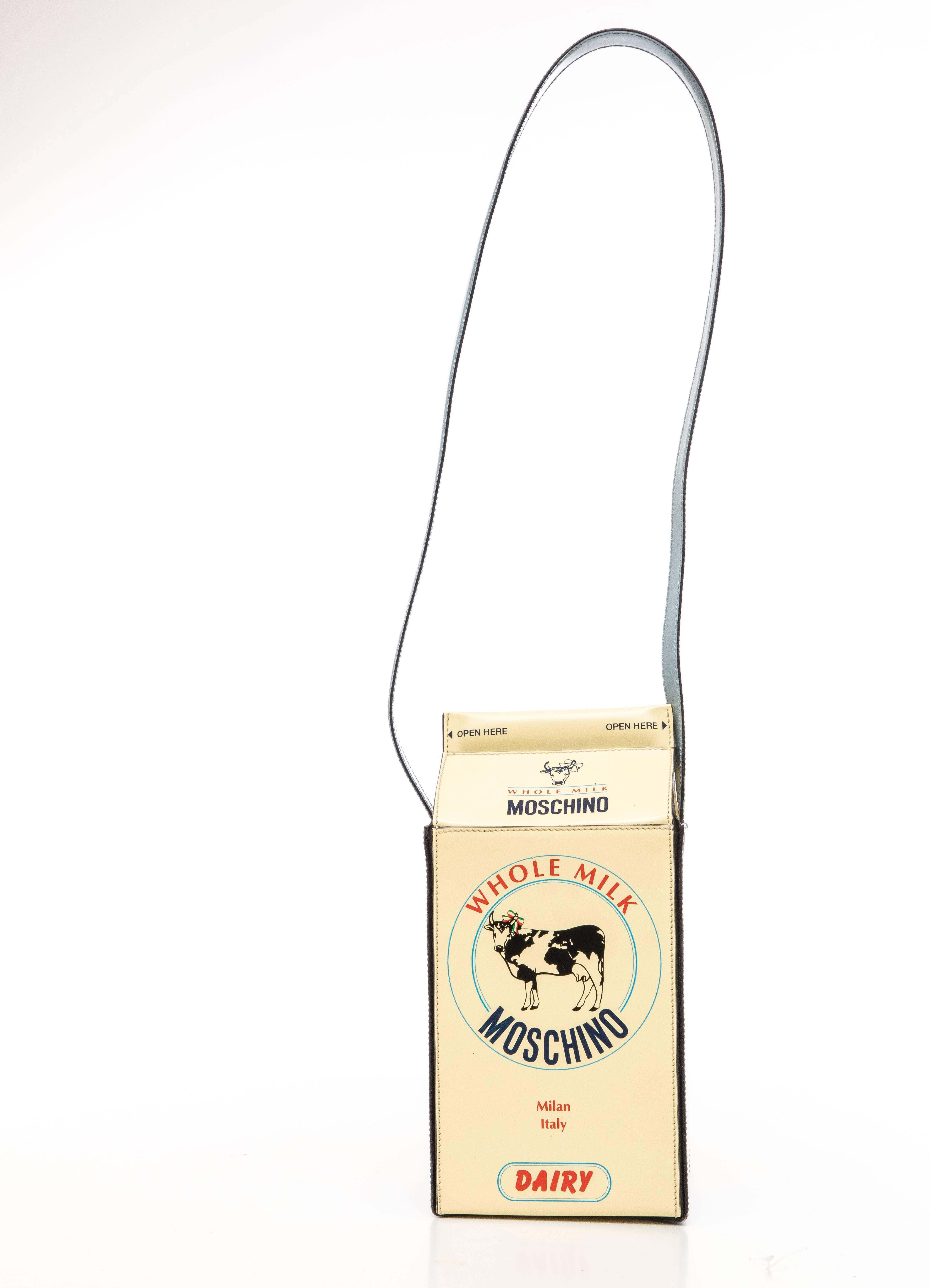Beige Moschino Milk Carton Handbag, Circa 1990's