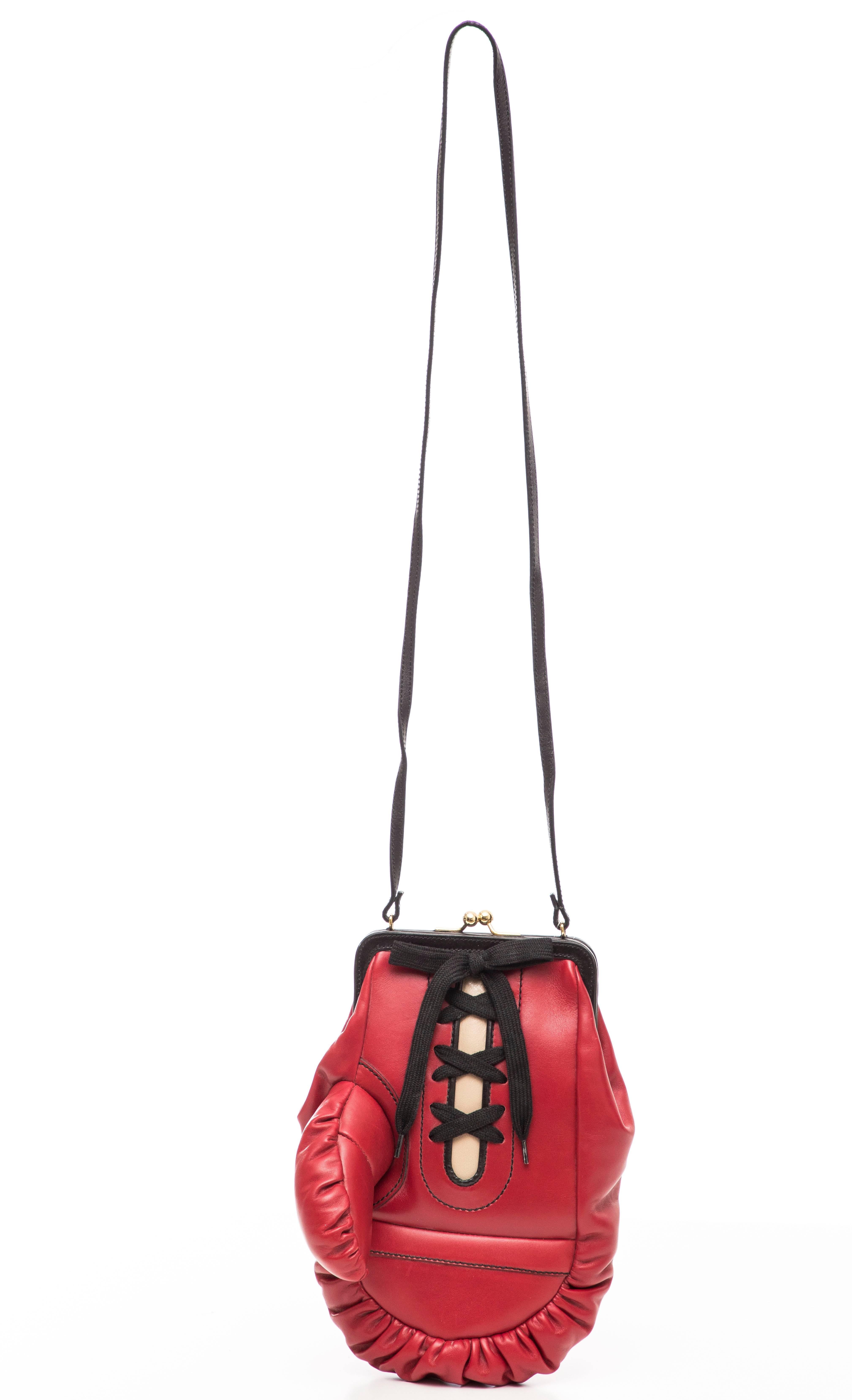 Women's Moschino Runway Leather Boxing Glove Handbag, Spring 2001