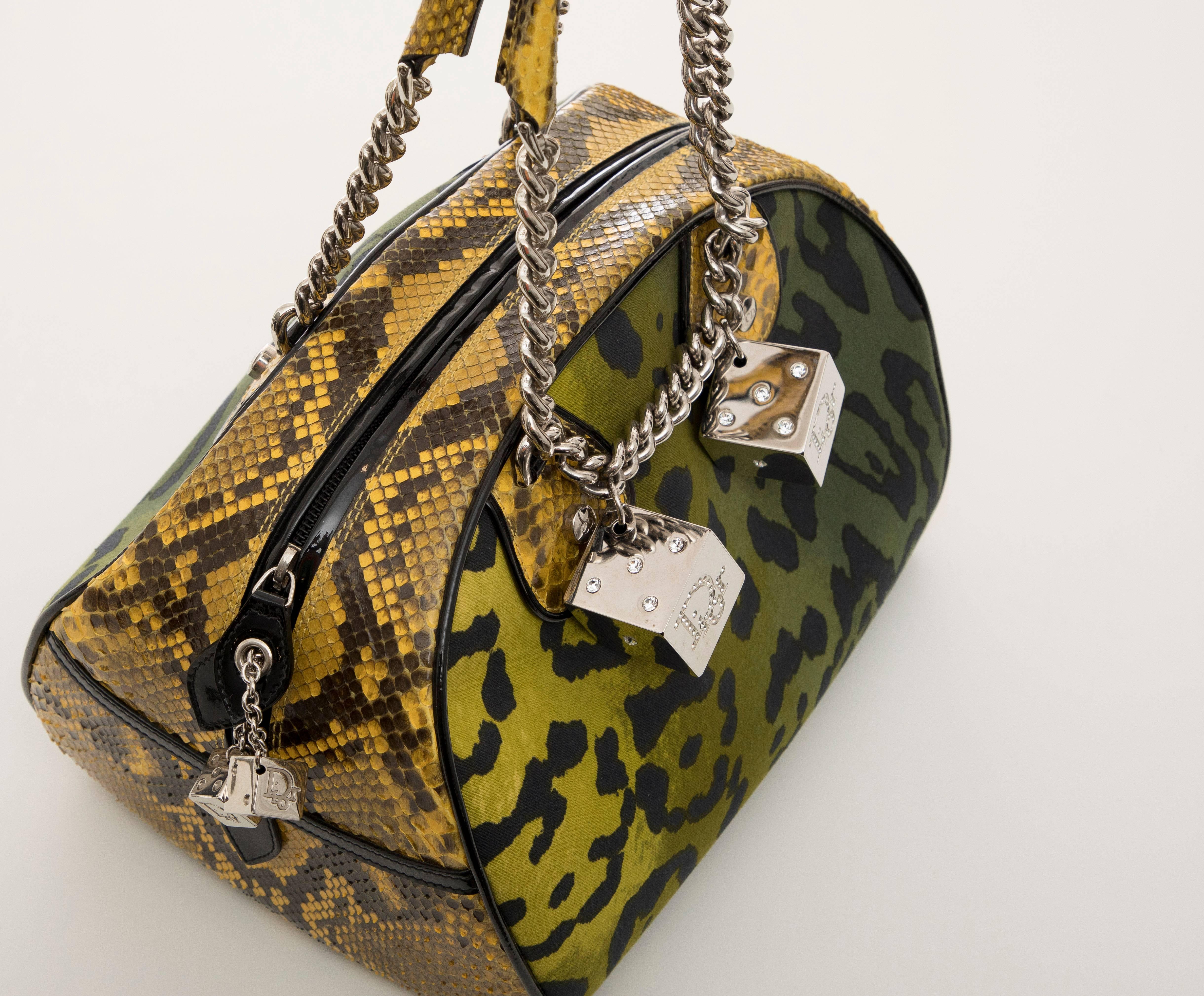 John Galliano Christian Dior Runway Leopard Python Gambler Handbag, Fall 2004 1