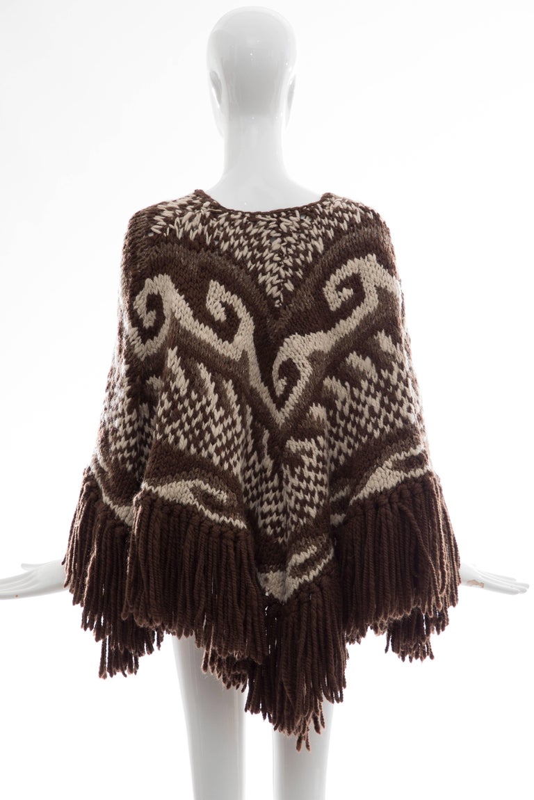 Dolce and Gabbana Runway Wool Aplaca Knit Pocho, Fall 2002