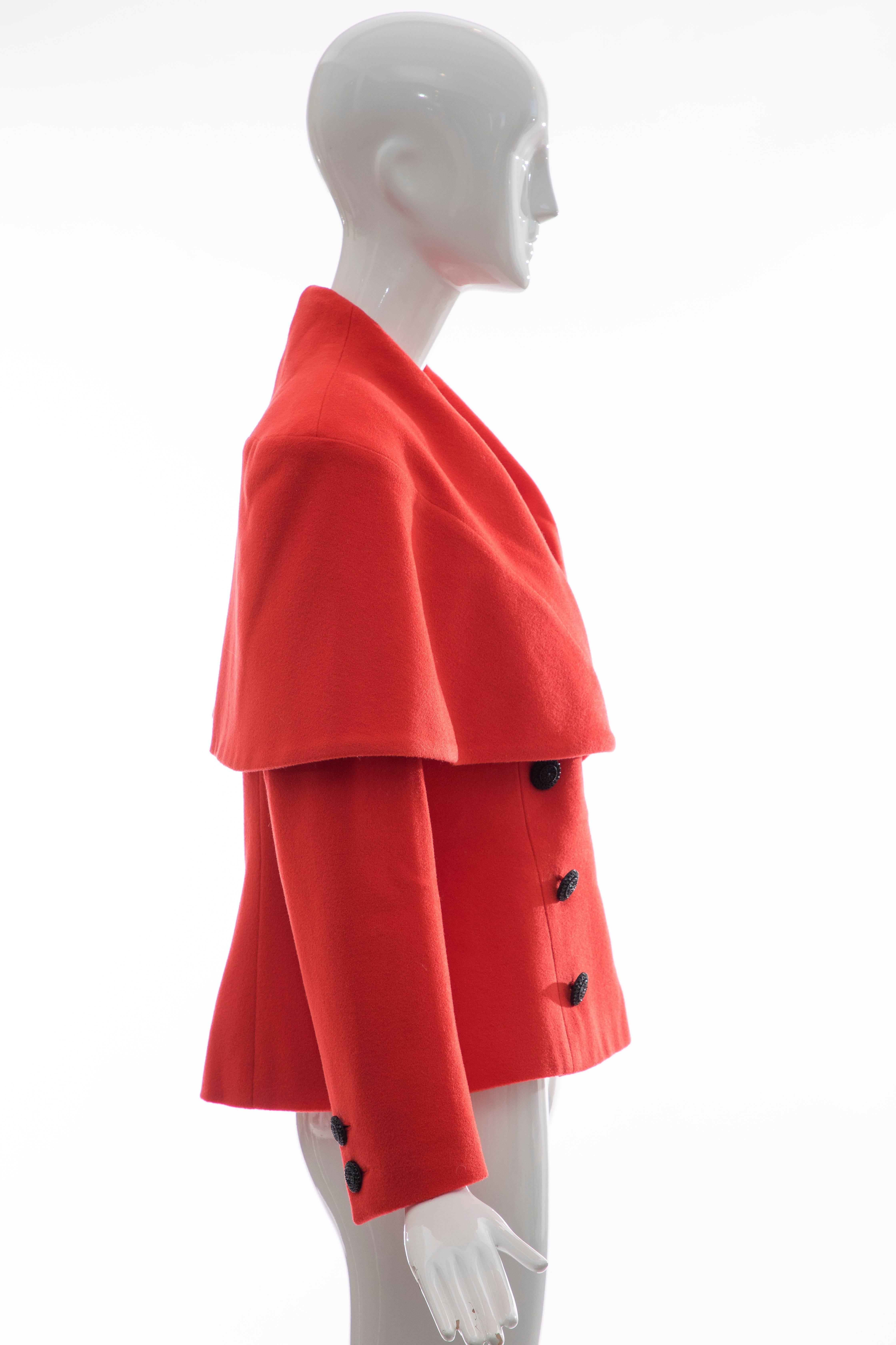 Women's Karl Lagerfeld For Chloe Paprika Wool Shawl Collar Jacket, Circa 1980's For Sale