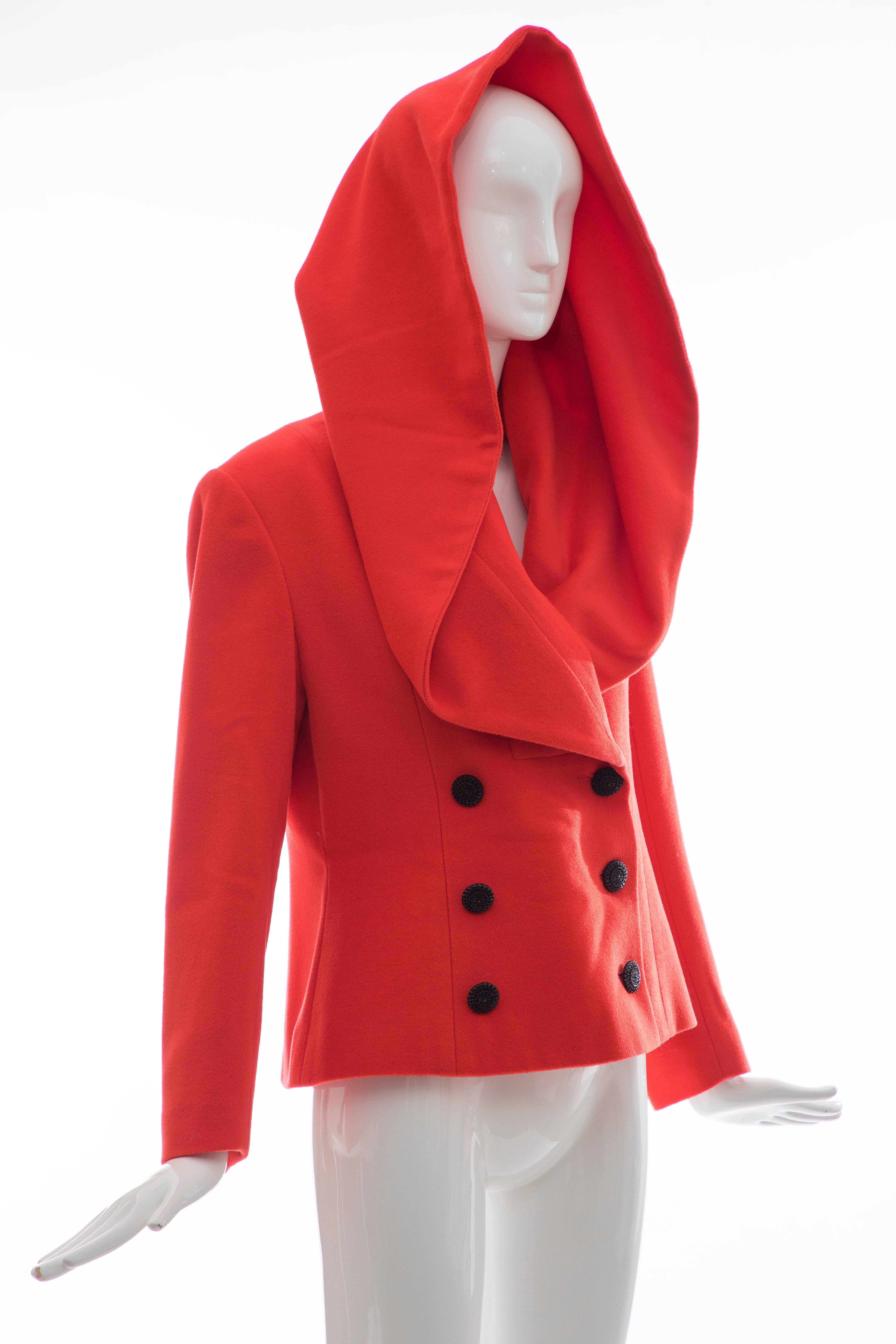 Karl Lagerfeld For Chloe Paprika Wool Shawl Collar Jacket, Circa 1980's For Sale 1
