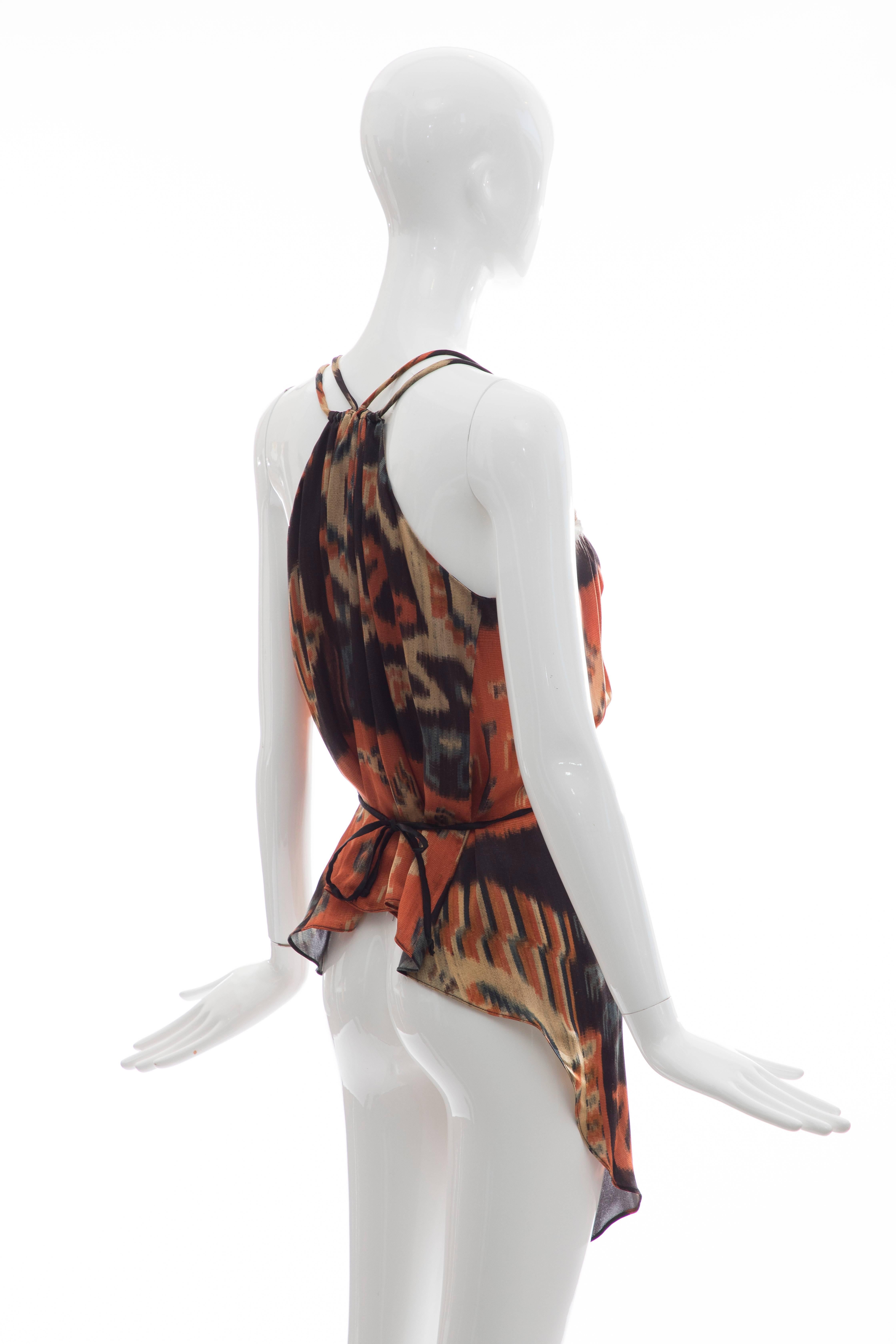 Nicolas Ghesquière for Balenciaga Silk Ikat Print Sleeveless Top, Fall 2007 In Excellent Condition For Sale In Cincinnati, OH