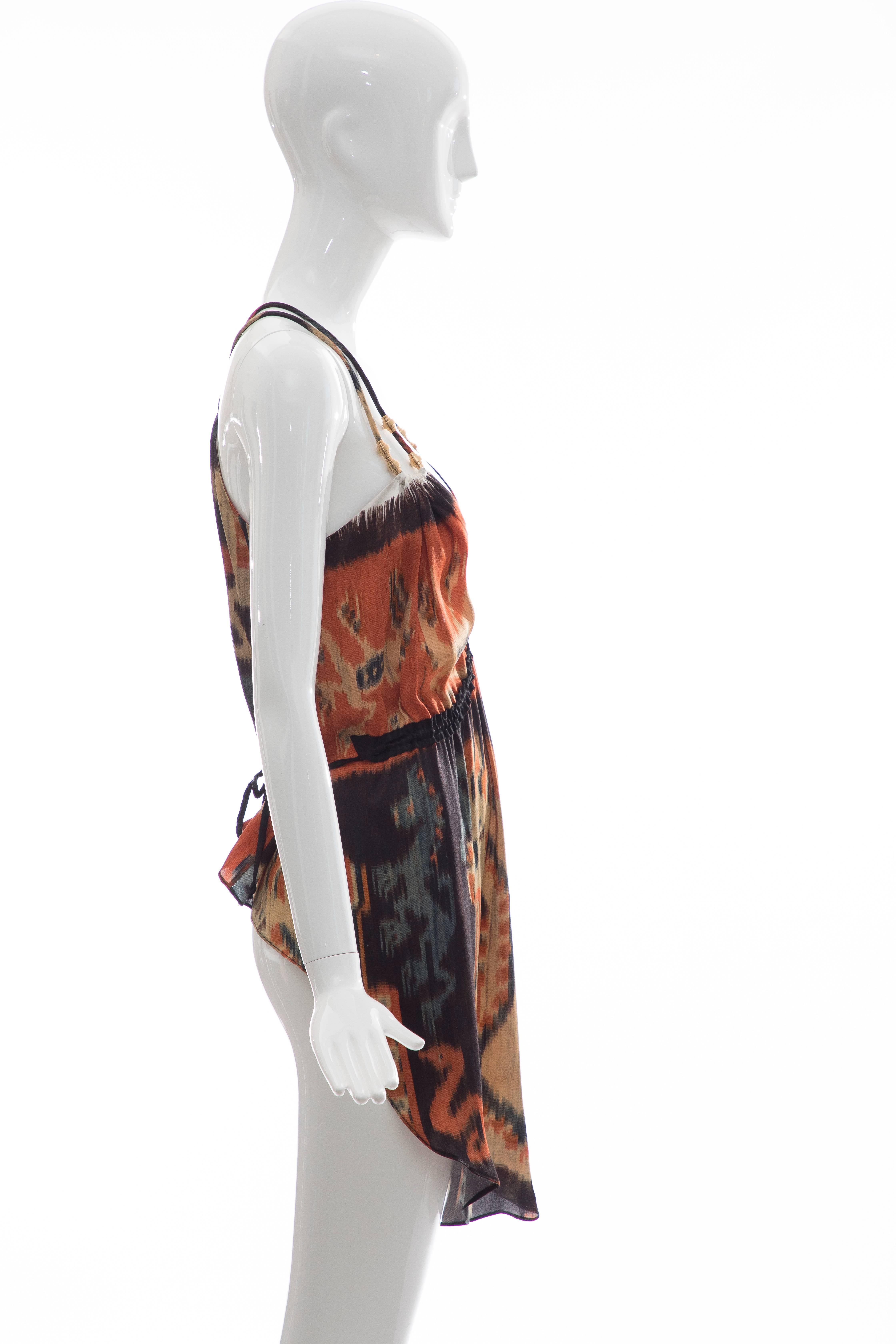 Women's Nicolas Ghesquière for Balenciaga Silk Ikat Print Sleeveless Top, Fall 2007 For Sale