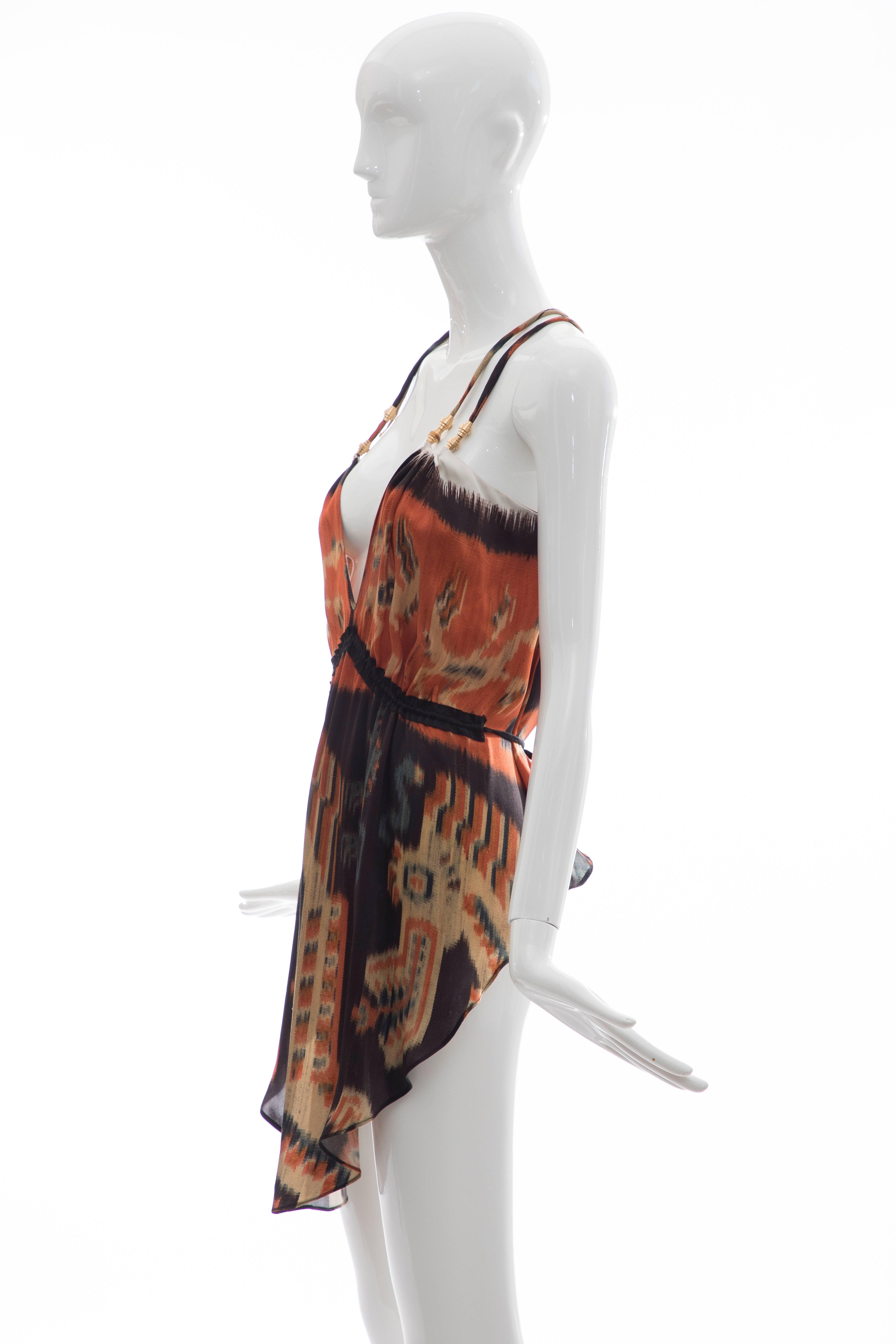 Nicolas Ghesquière for Balenciaga Silk Ikat Print Sleeveless Top, Fall 2007 For Sale 2
