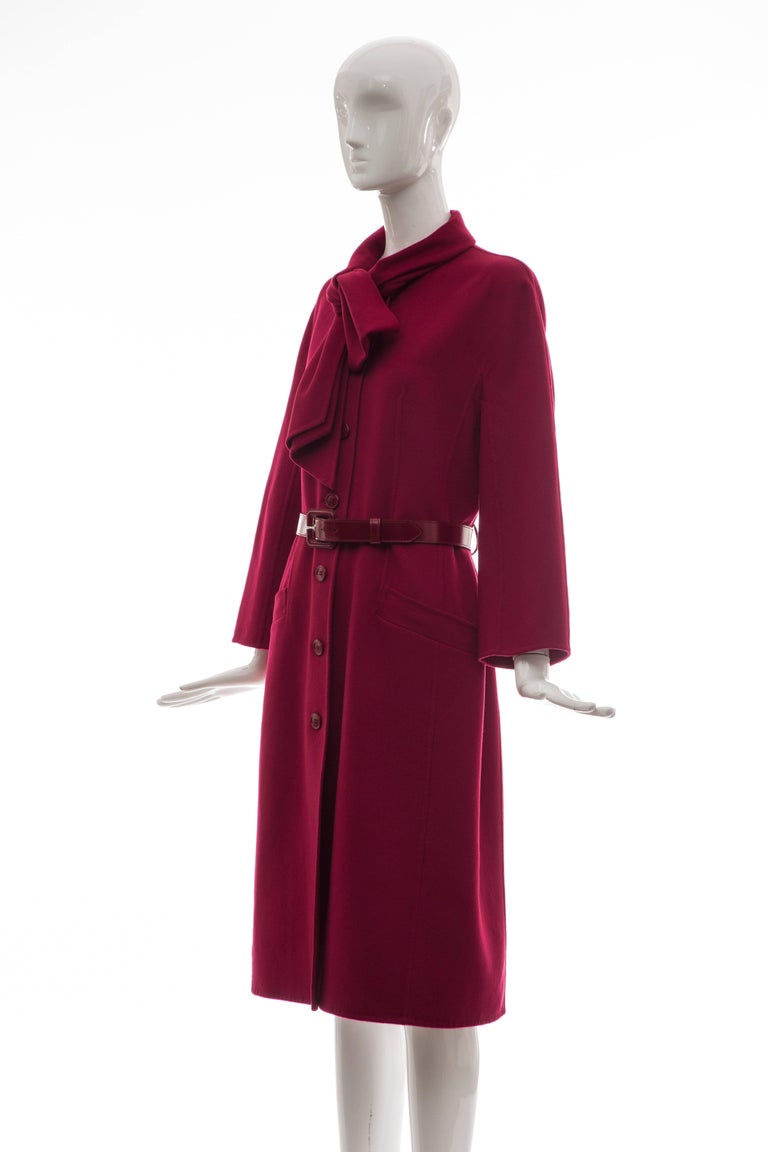 Christian Dior Crimson Red Button Front Cashmere Coat at 1stDibs ...
