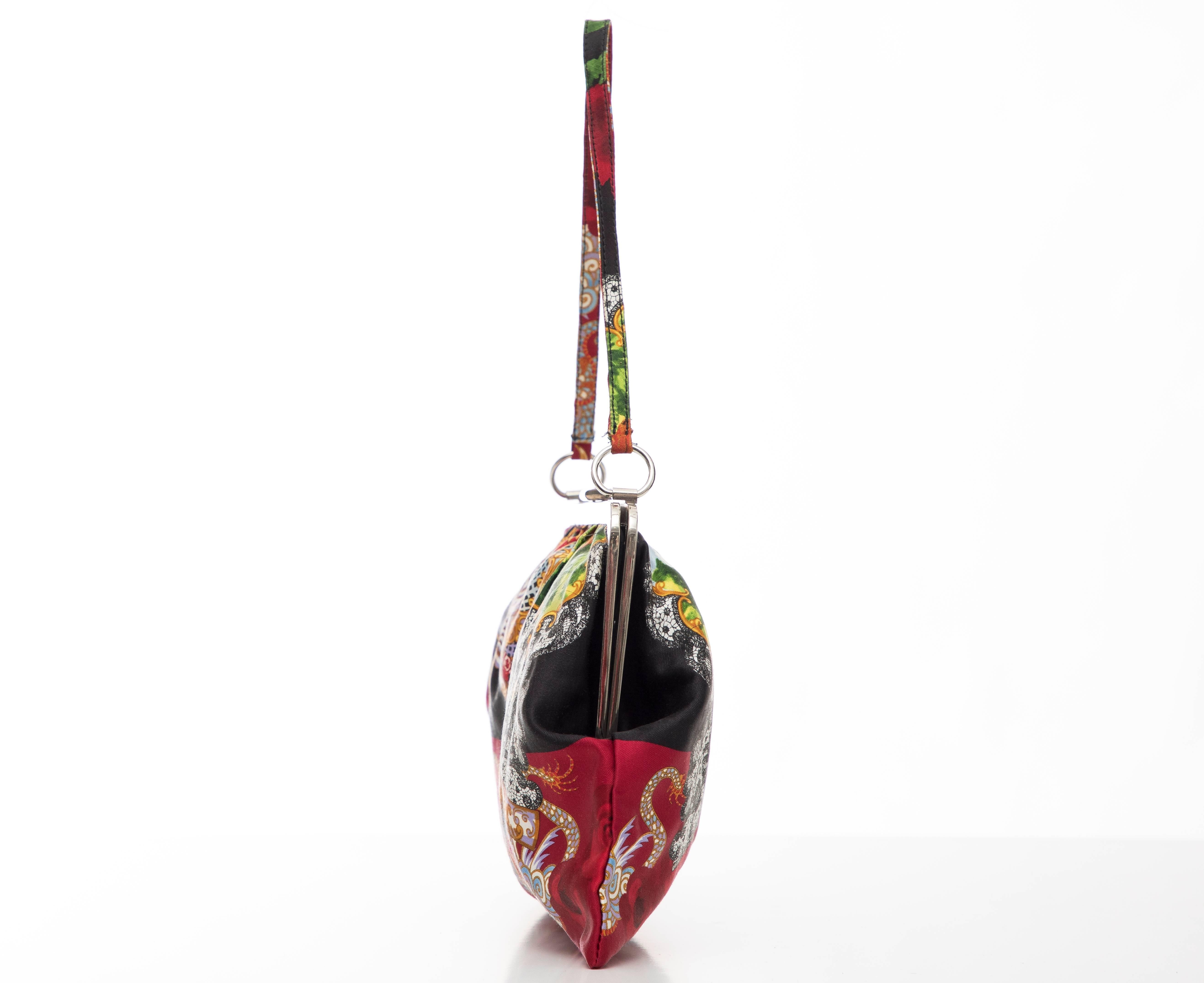 Dolce & Gabbana Printed Fan And Dragon Silk Evening Bag, Circa 1999 2