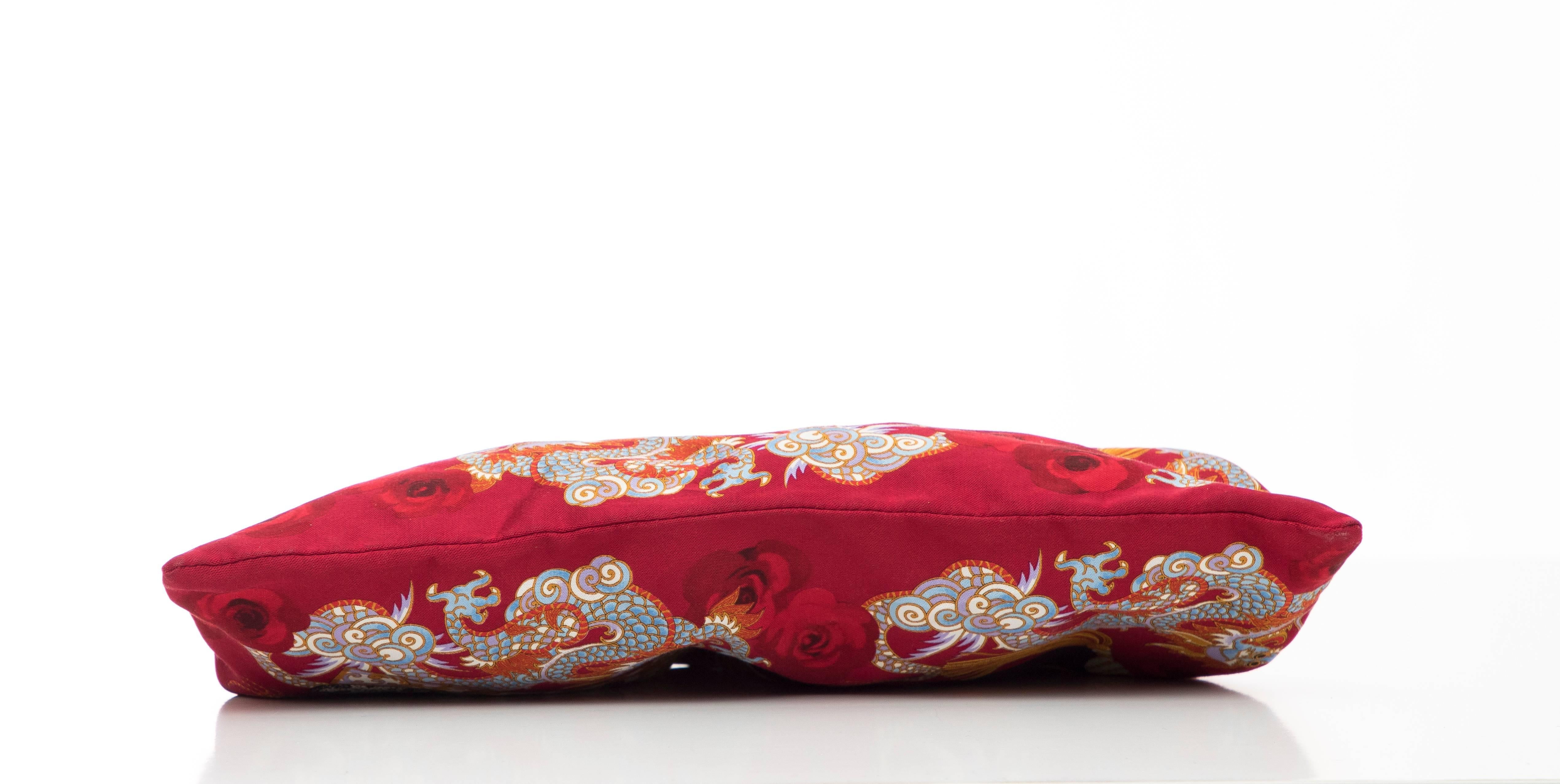 Dolce & Gabbana Printed Fan And Dragon Silk Evening Bag, Circa 1999 3