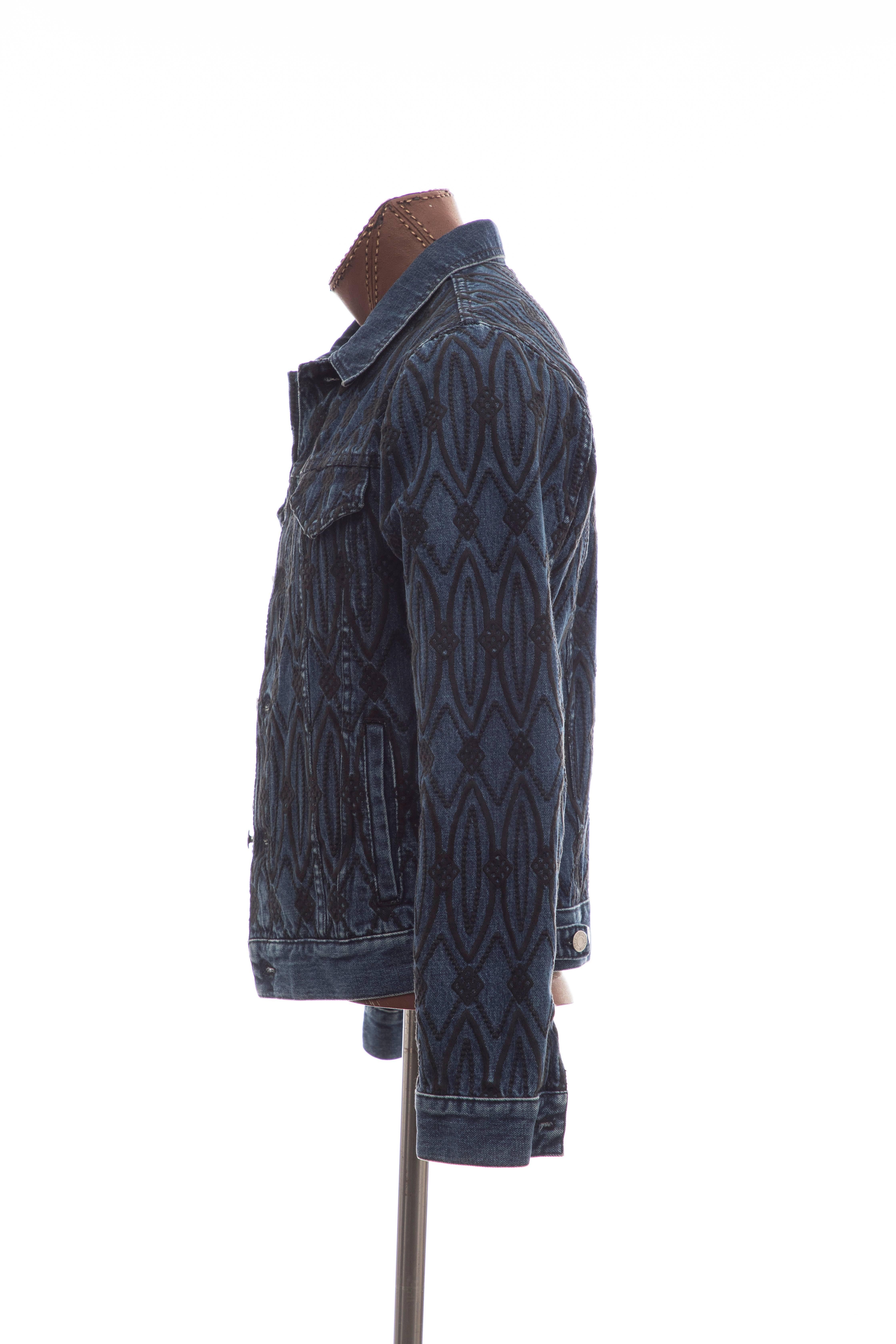 Dries Van Noten Men's Embroidered Denim Jacket, Fall 2013 In Excellent Condition For Sale In Cincinnati, OH