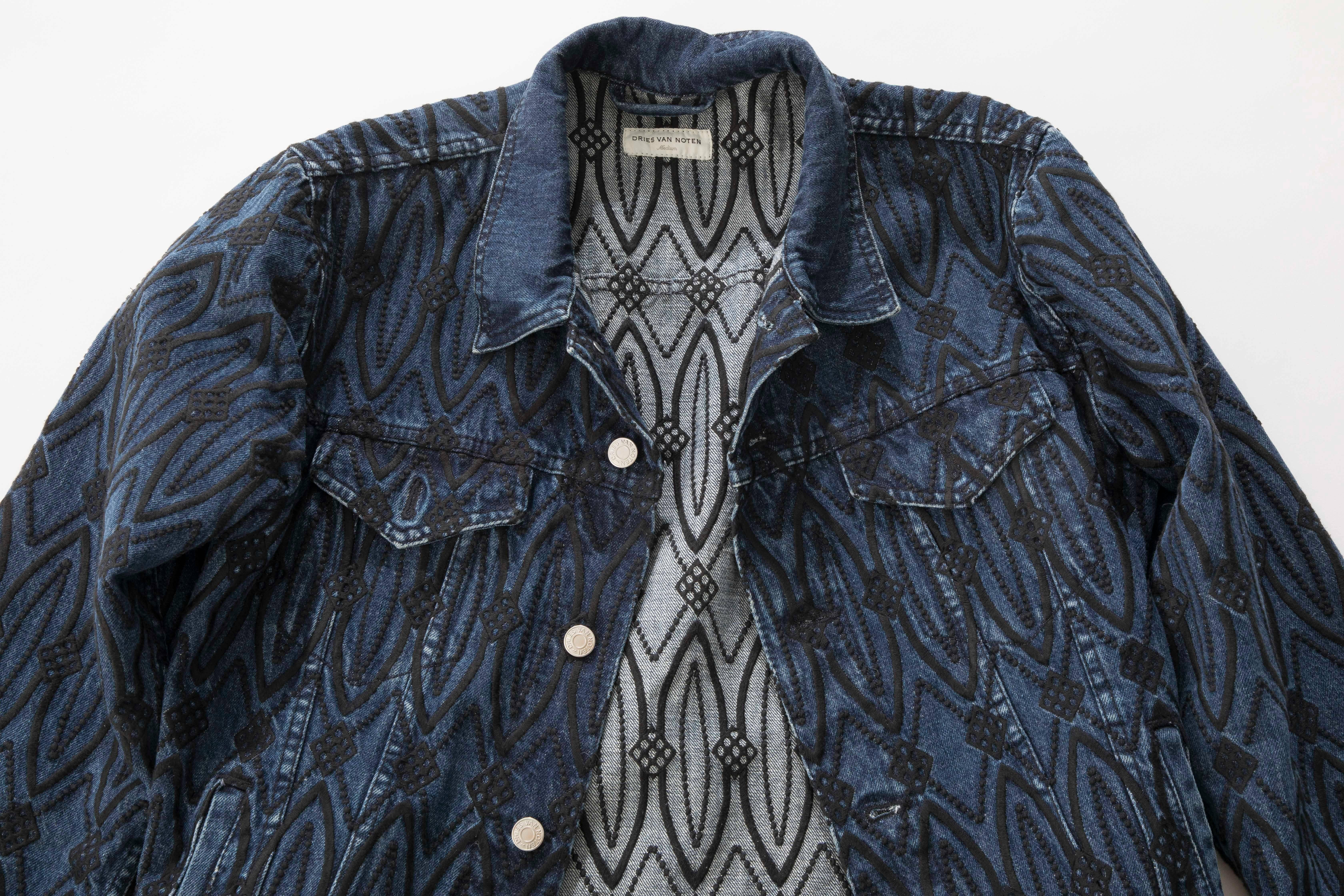 Dries Van Noten Men's Embroidered Denim Jacket, Fall 2013 For Sale 1