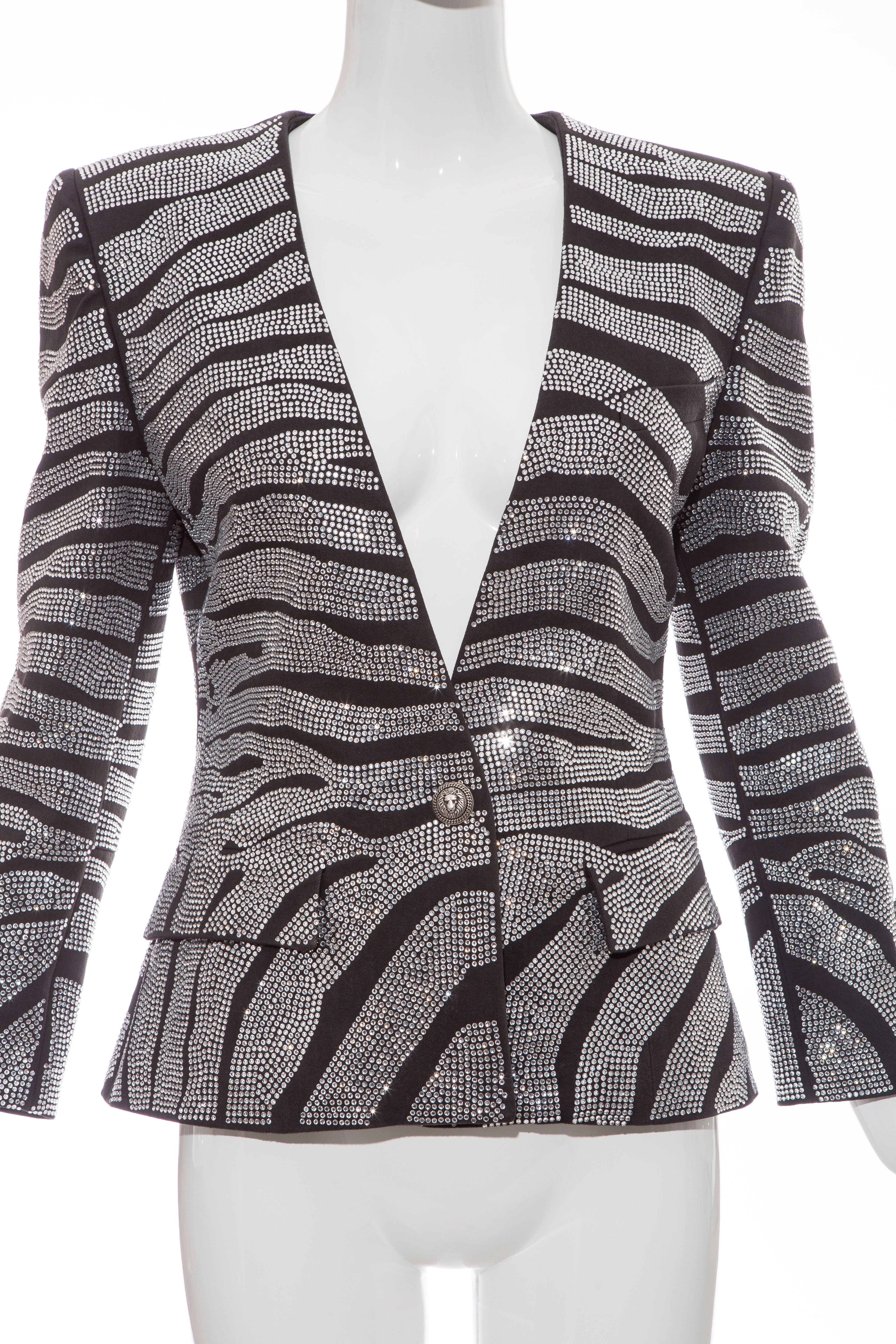 Balmain Crystal Embellished Zebra Print 
