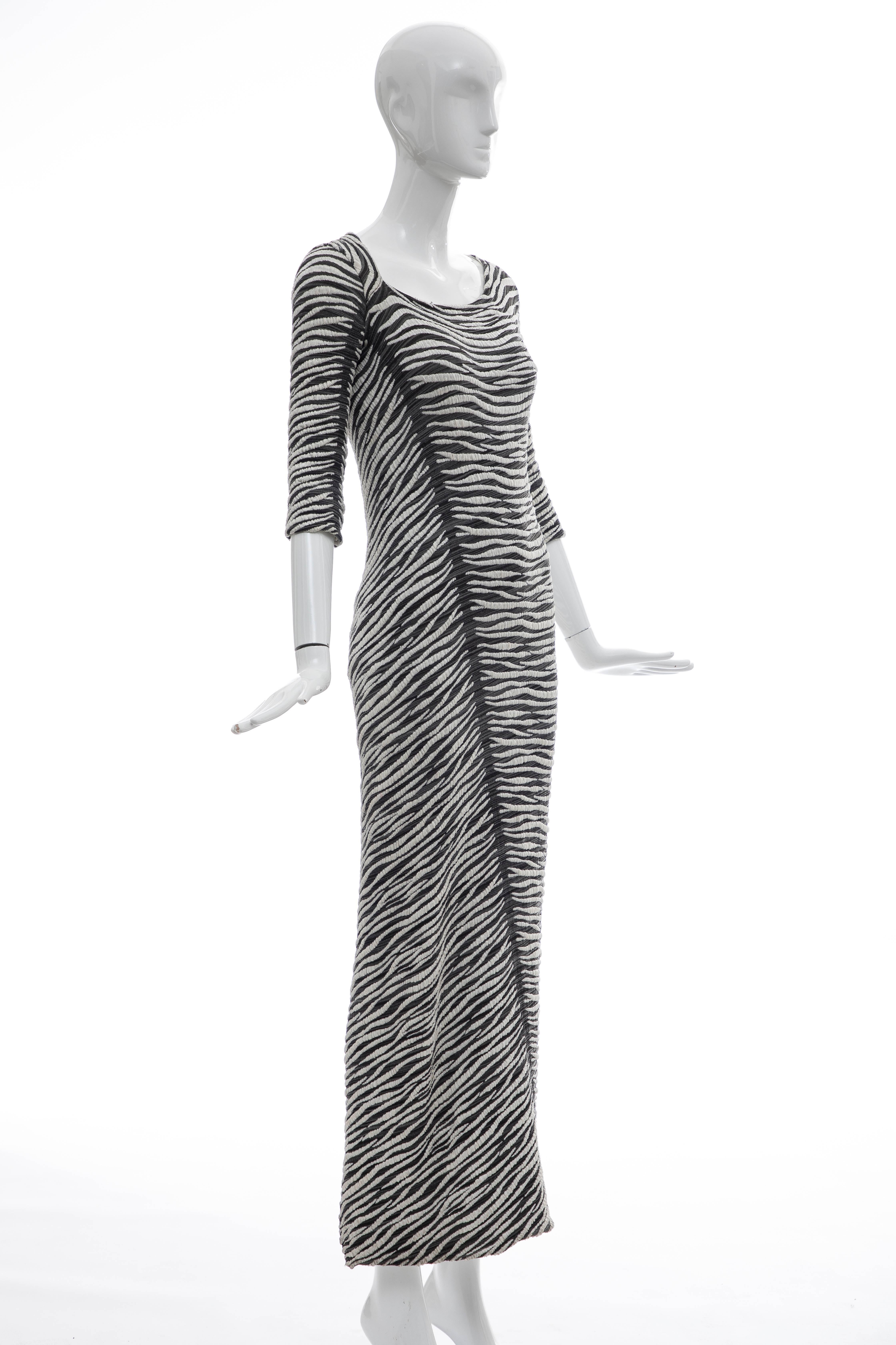 Black Gianfranco Ferre Long Sleeve Stretch Knit Dress, Circa 1990's For Sale