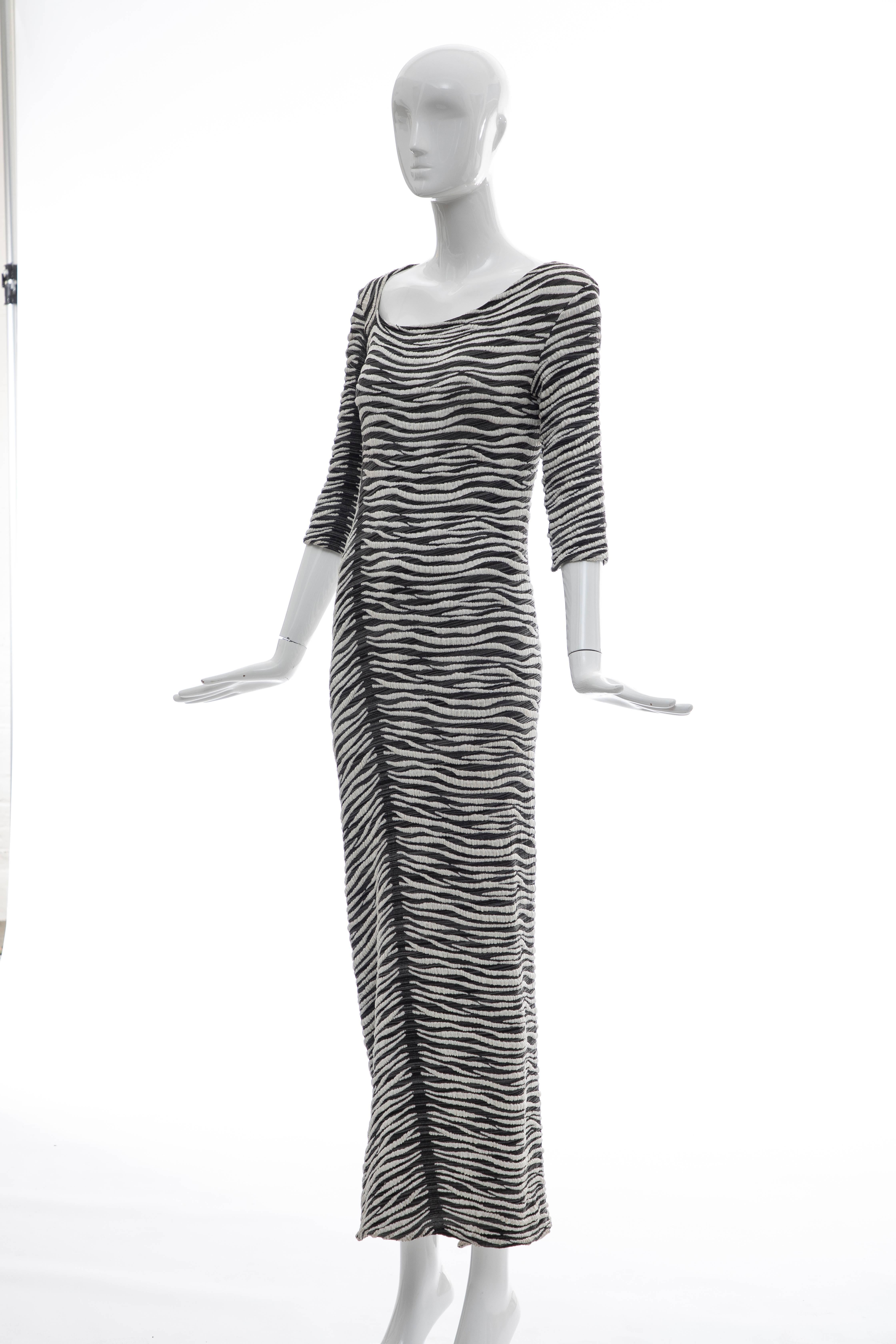 Gianfranco Ferre Long Sleeve Stretch Knit Dress, Circa 1990's For Sale 4