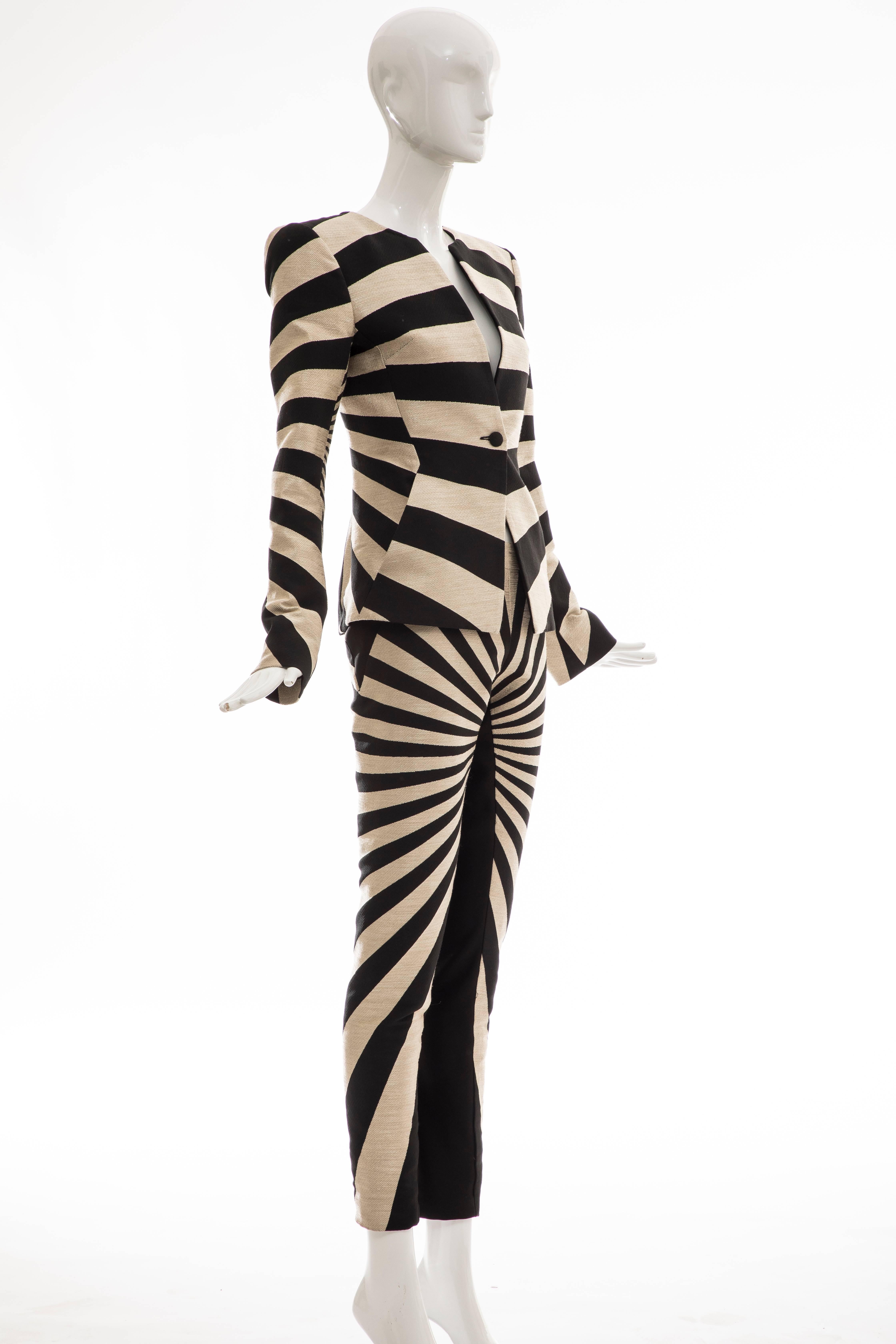 Gareth Pugh Woven Striped Pattern Pantsuit, Spring 2017 In Excellent Condition For Sale In Cincinnati, OH