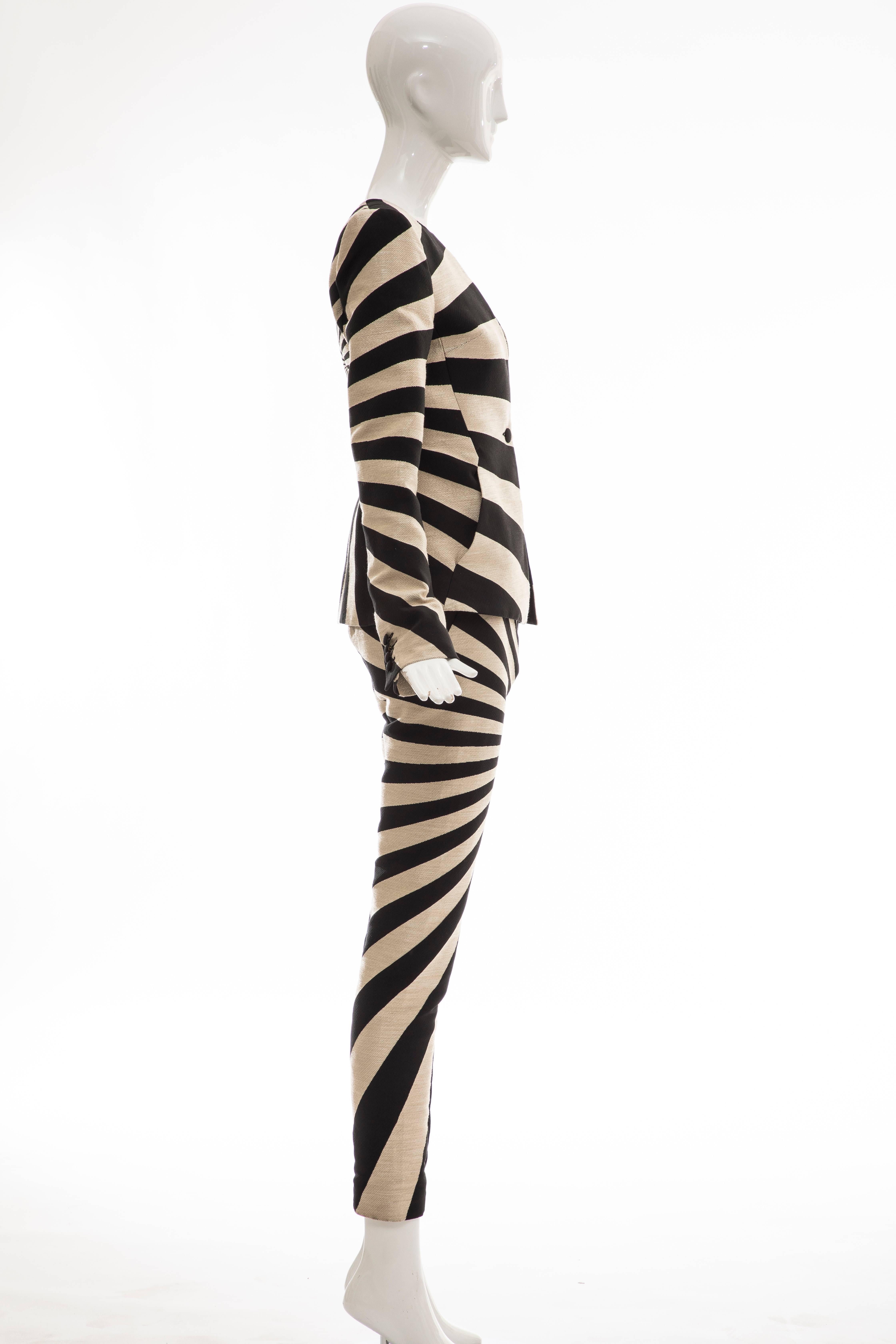 Women's Gareth Pugh Woven Striped Pattern Pantsuit, Spring 2017 For Sale