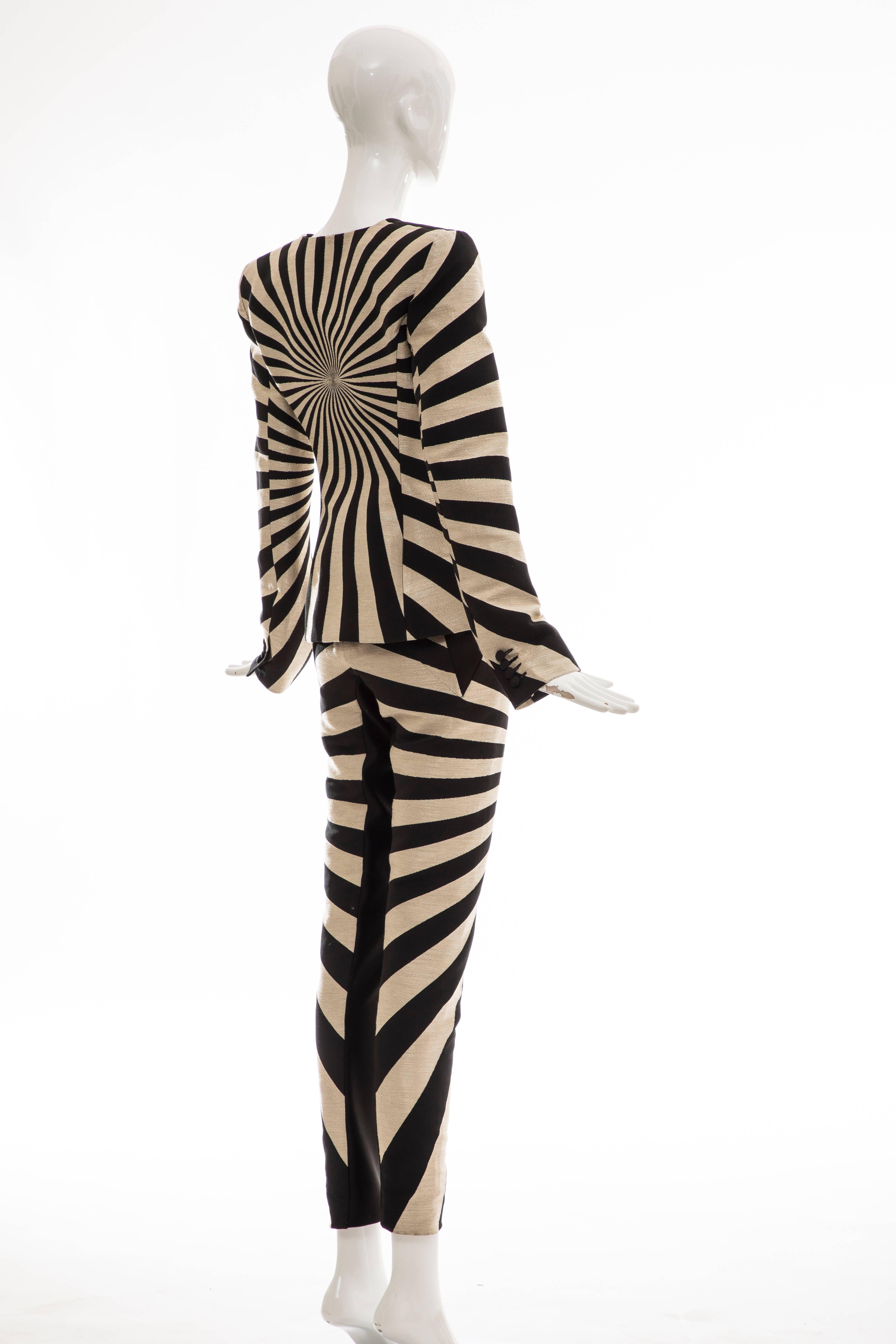 Gareth Pugh Woven Striped Pattern Pantsuit, Spring 2017 For Sale 1