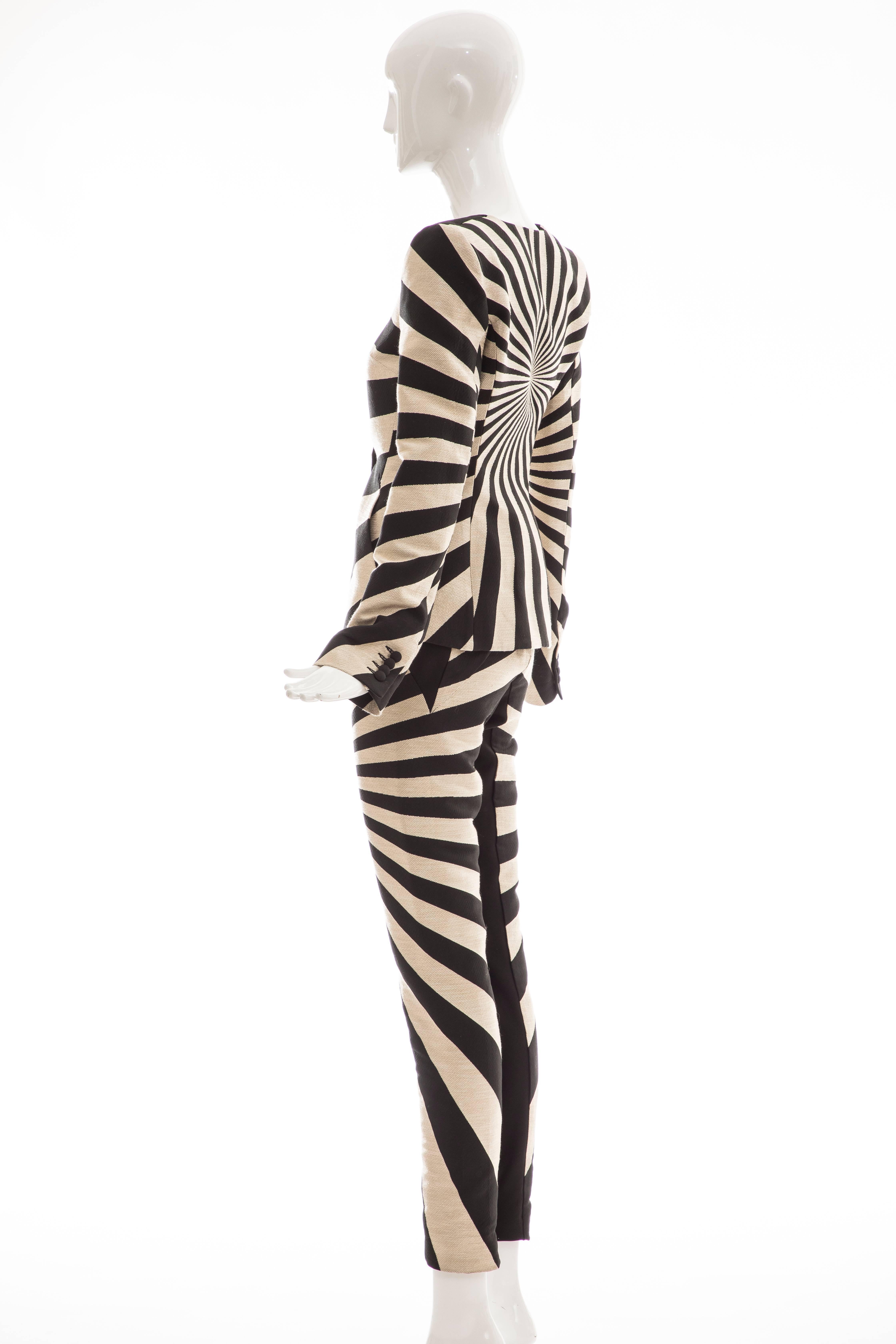 Gareth Pugh Woven Striped Pattern Pantsuit, Spring 2017 For Sale 4