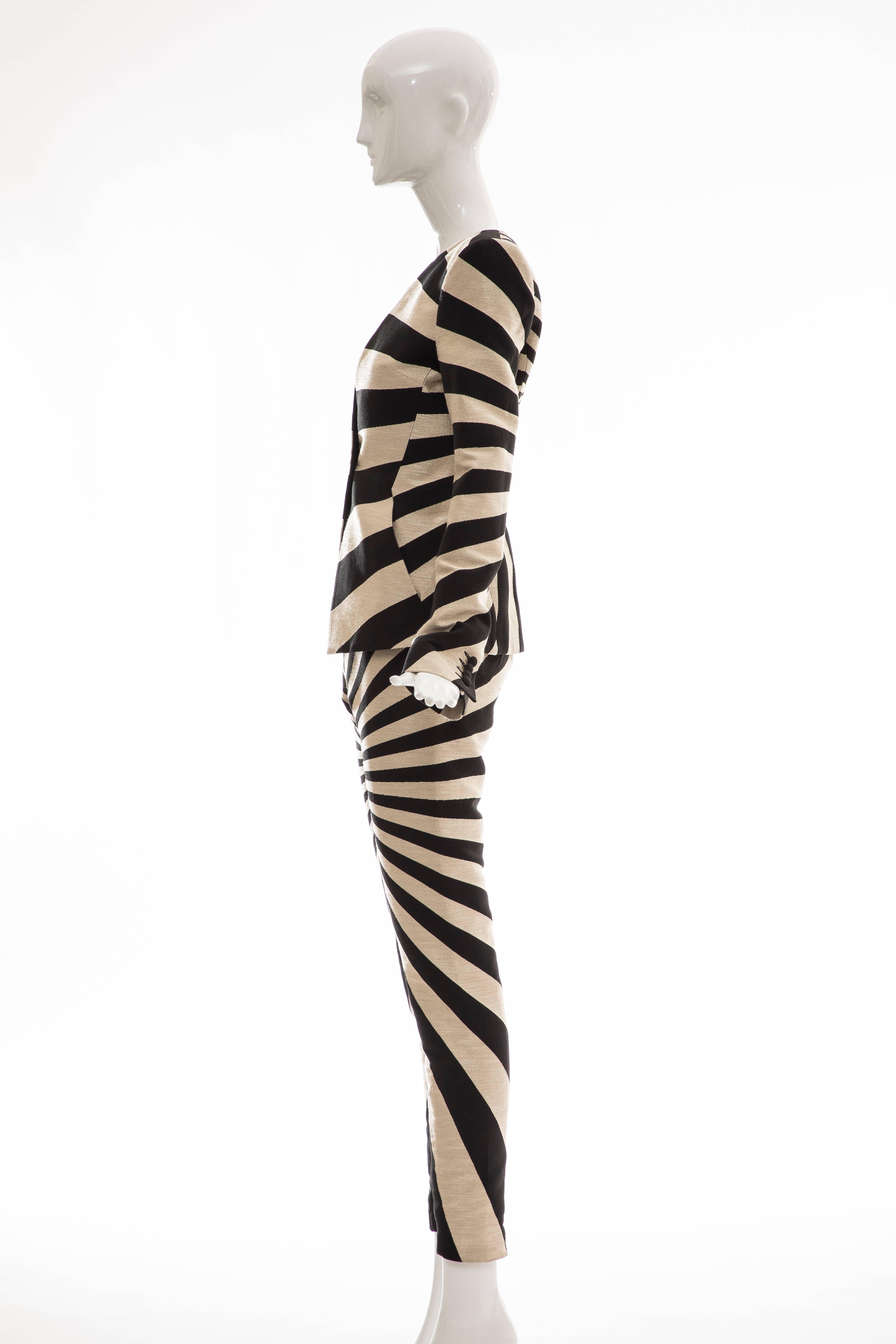 Gareth Pugh Woven Striped Pattern Pantsuit, Spring 2017 For Sale 5