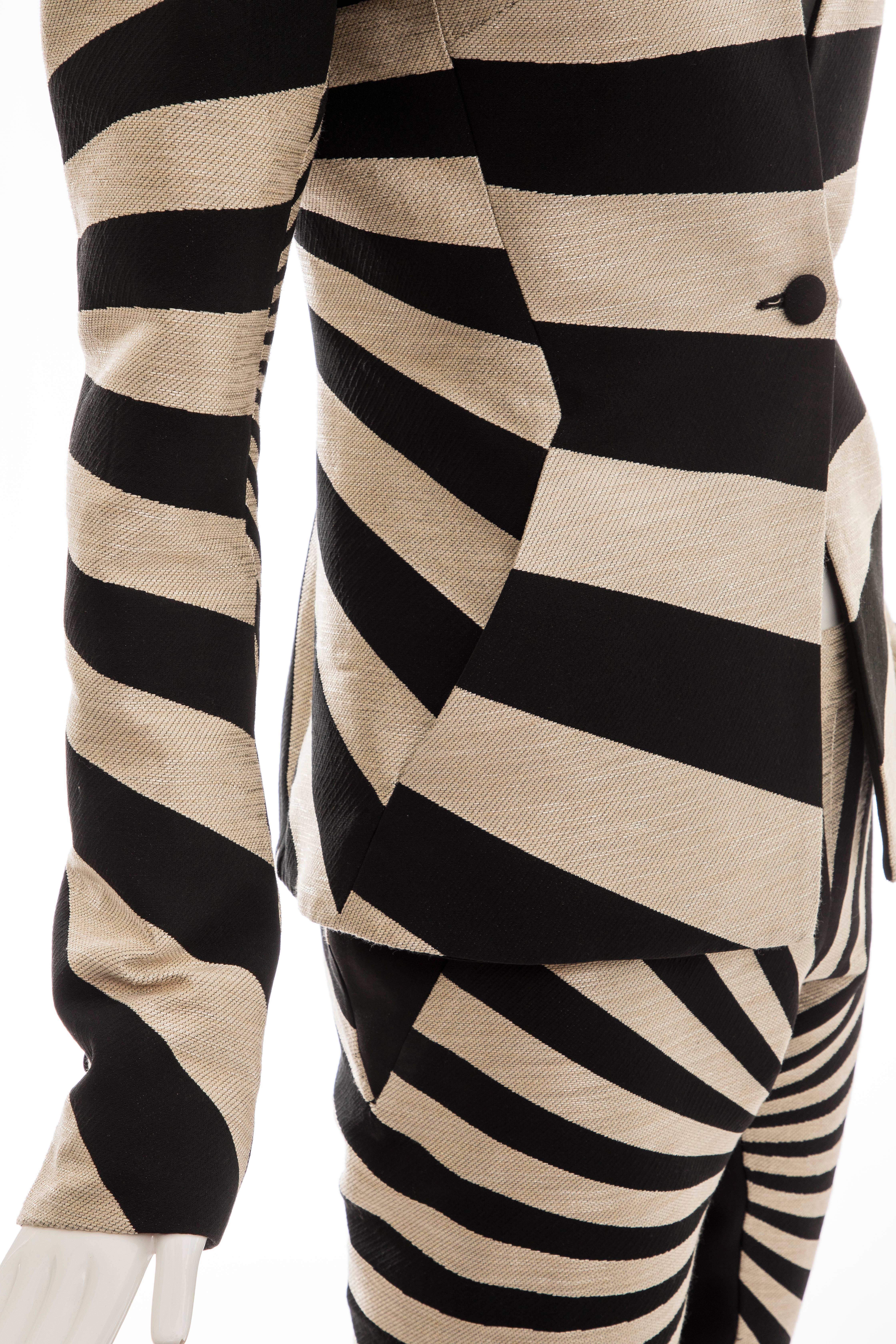 Gareth Pugh Woven Striped Pattern Pantsuit, Spring 2017 For Sale 8