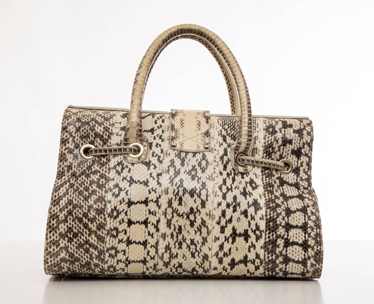 Jimmy Choo Python Rosalie Top Handle Handbag For Sale at 1stdibs