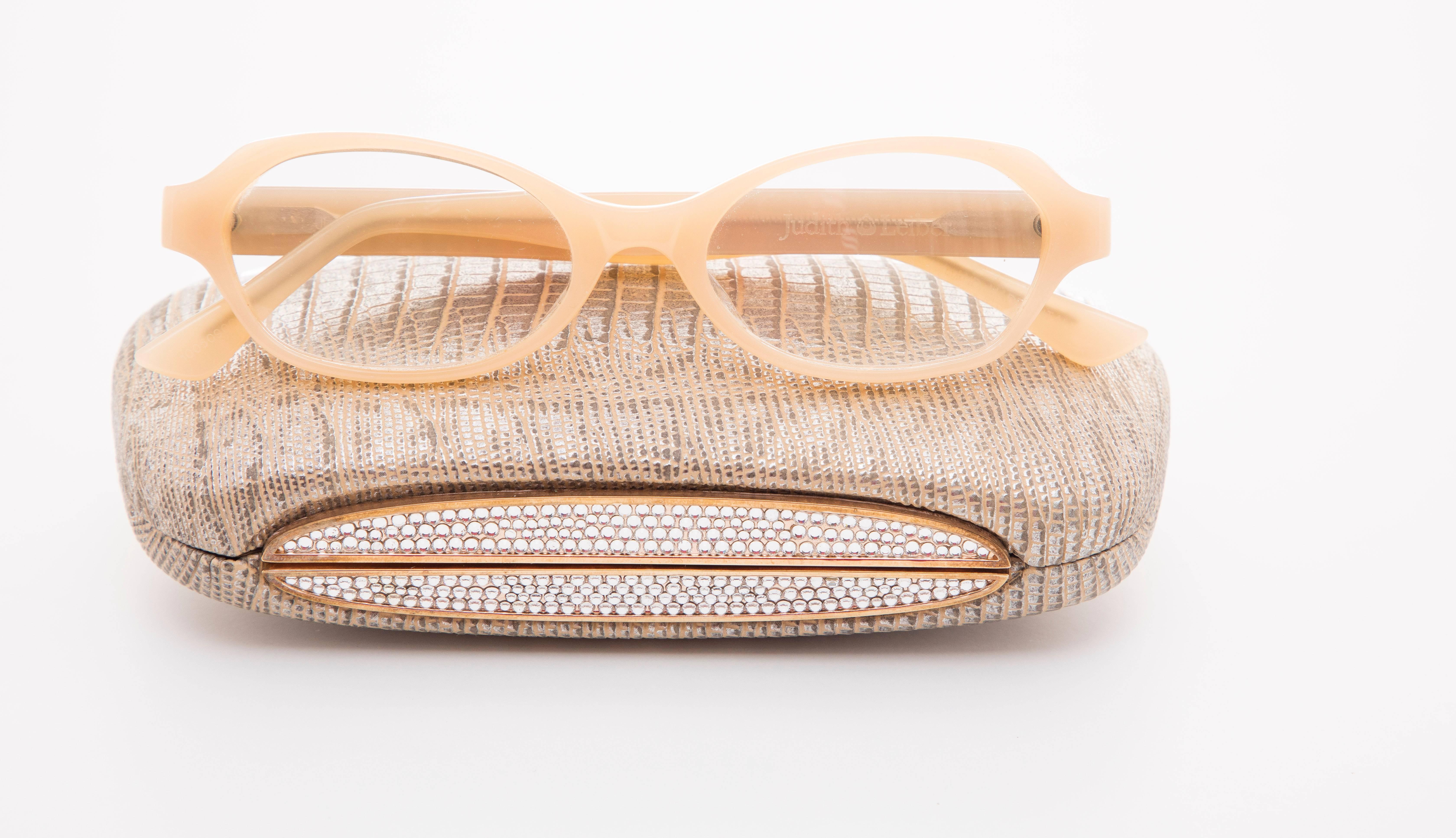 Women's Judith Leiber Readers Reading Glasses With Crystal Case For Sale
