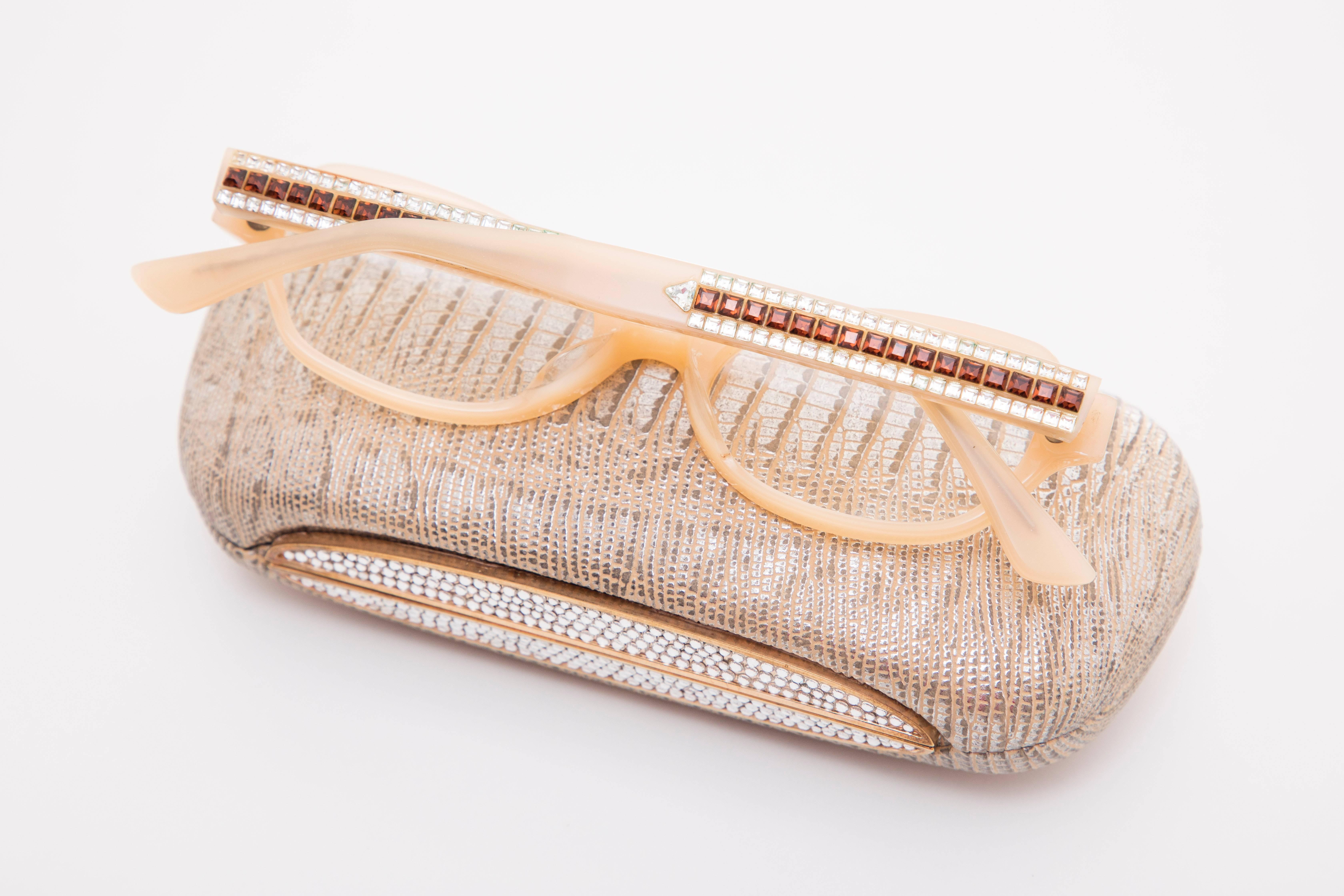 Judith Leiber Readers Reading Glasses With Crystal Case For Sale 1