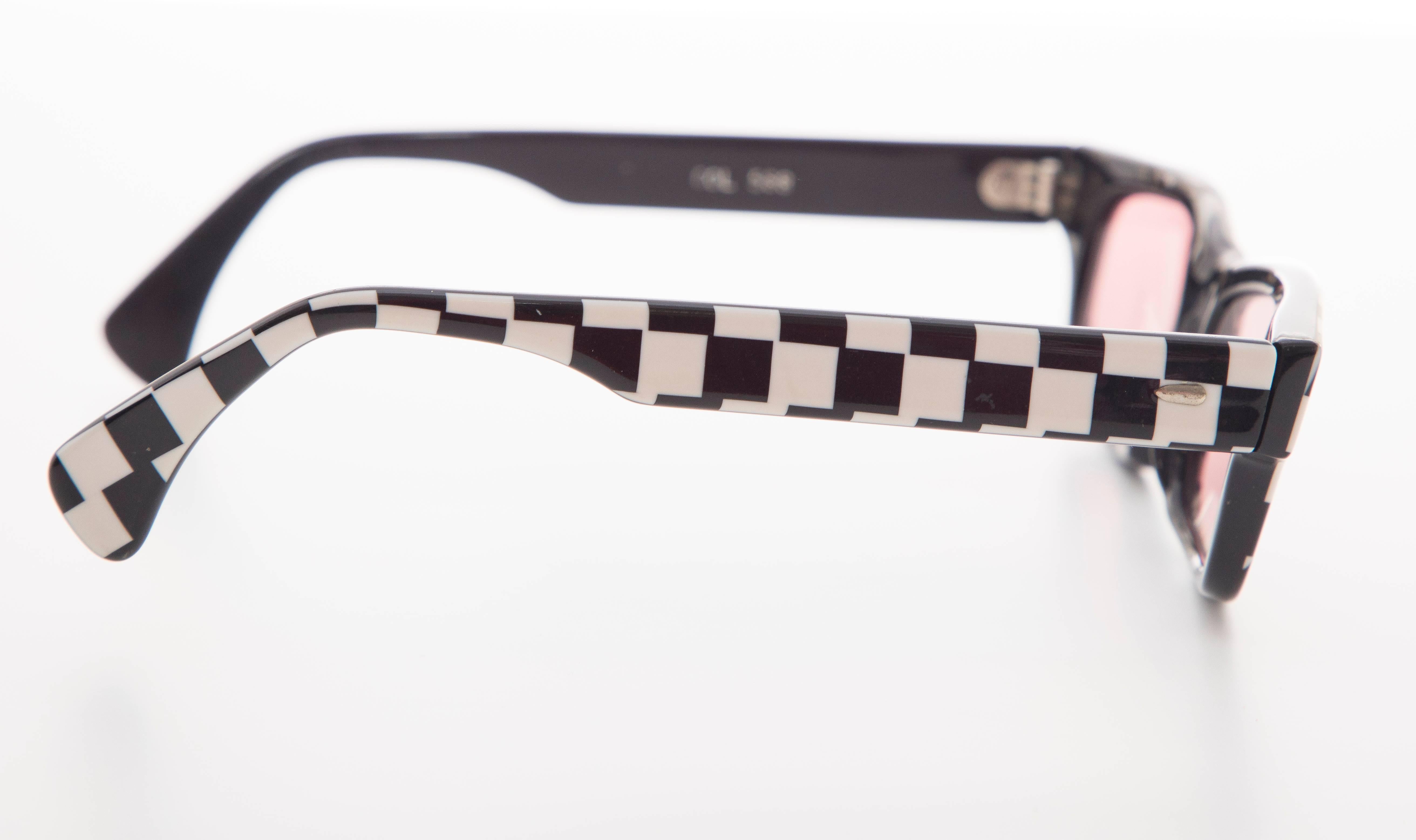 Alain Mikli Paris Checkerboard Sunglasses, Circa 1980s For Sale 1
