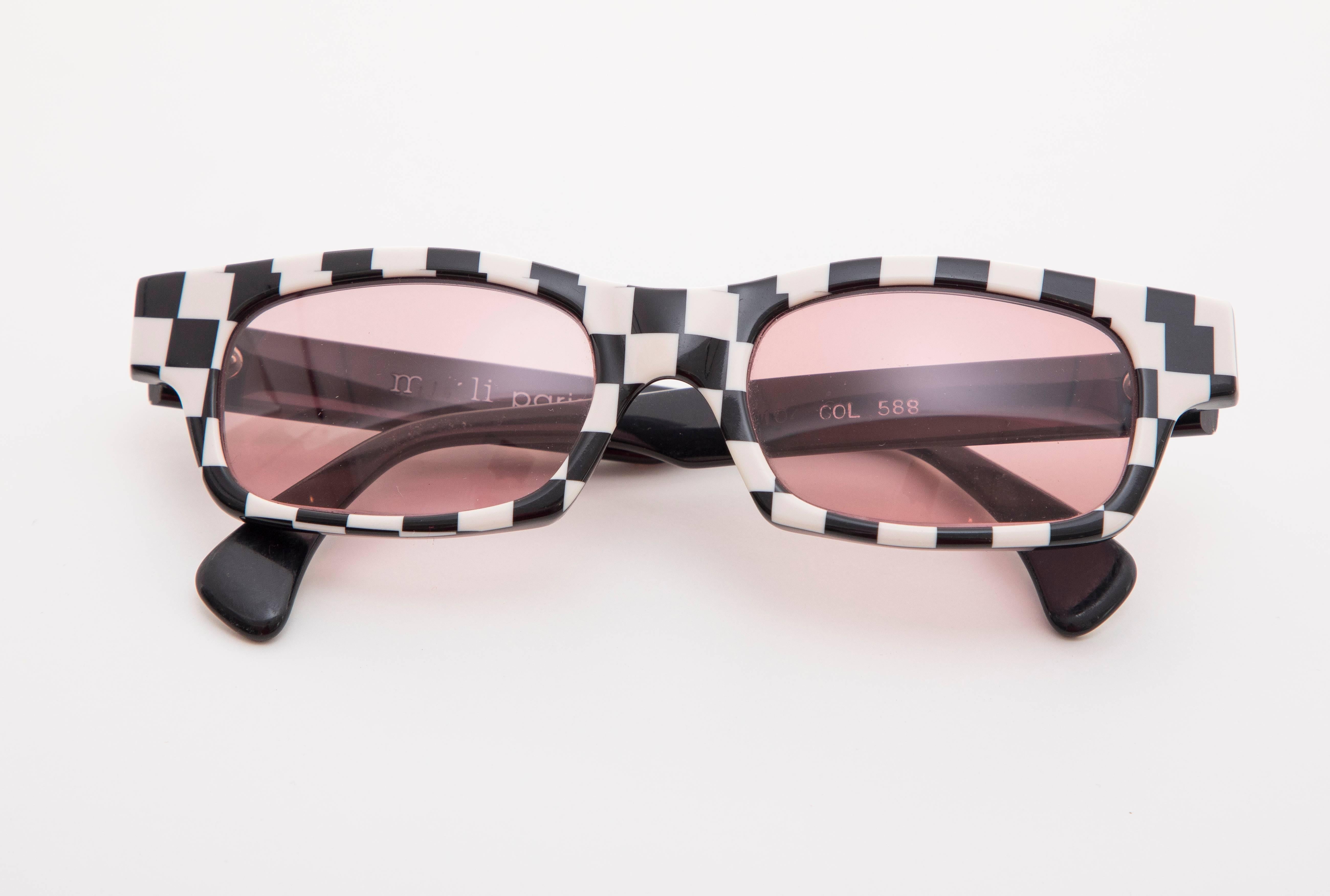 Alain Mikli Paris Checkerboard Sunglasses, Circa 1980s For Sale 3