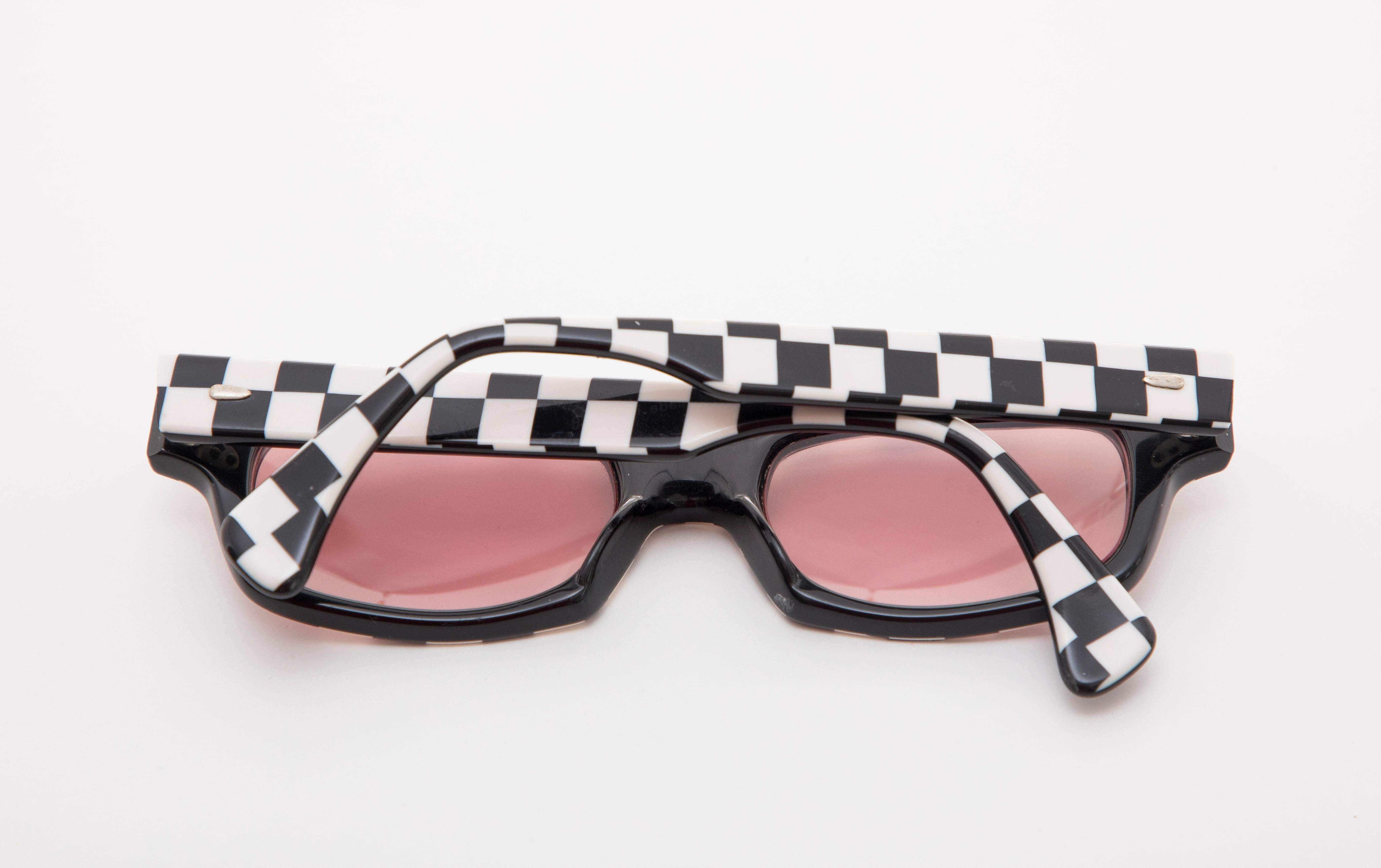 Alain Mikli Paris Checkerboard Sunglasses, Circa 1980s For Sale 4