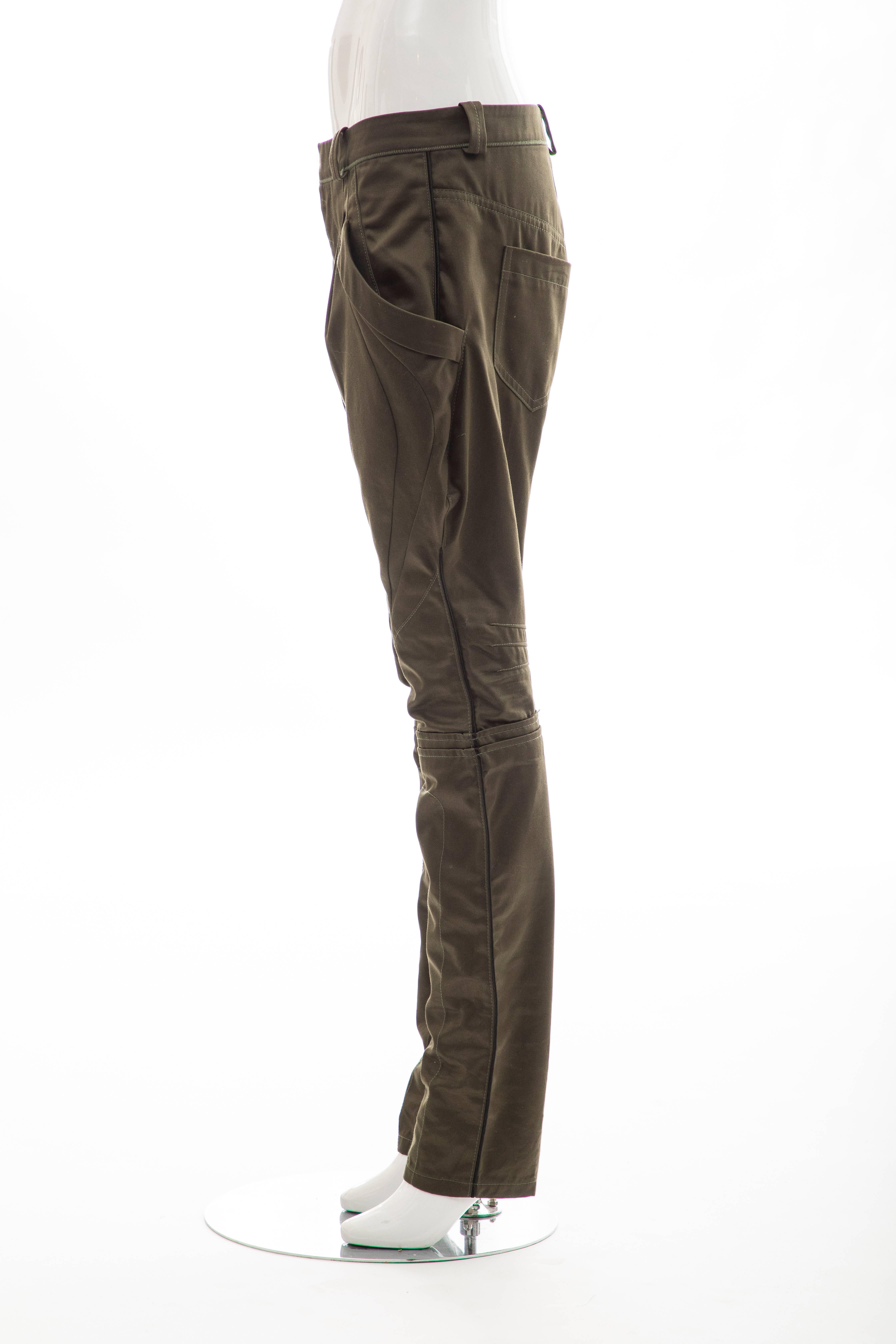 Nicolas Ghesquière for Balenciaga Runway Cotton Suede Pants, Fall 2007 For Sale 1