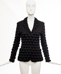 Issey Miyake Black Egg Carton Snap Front Blazer, Fall 2000