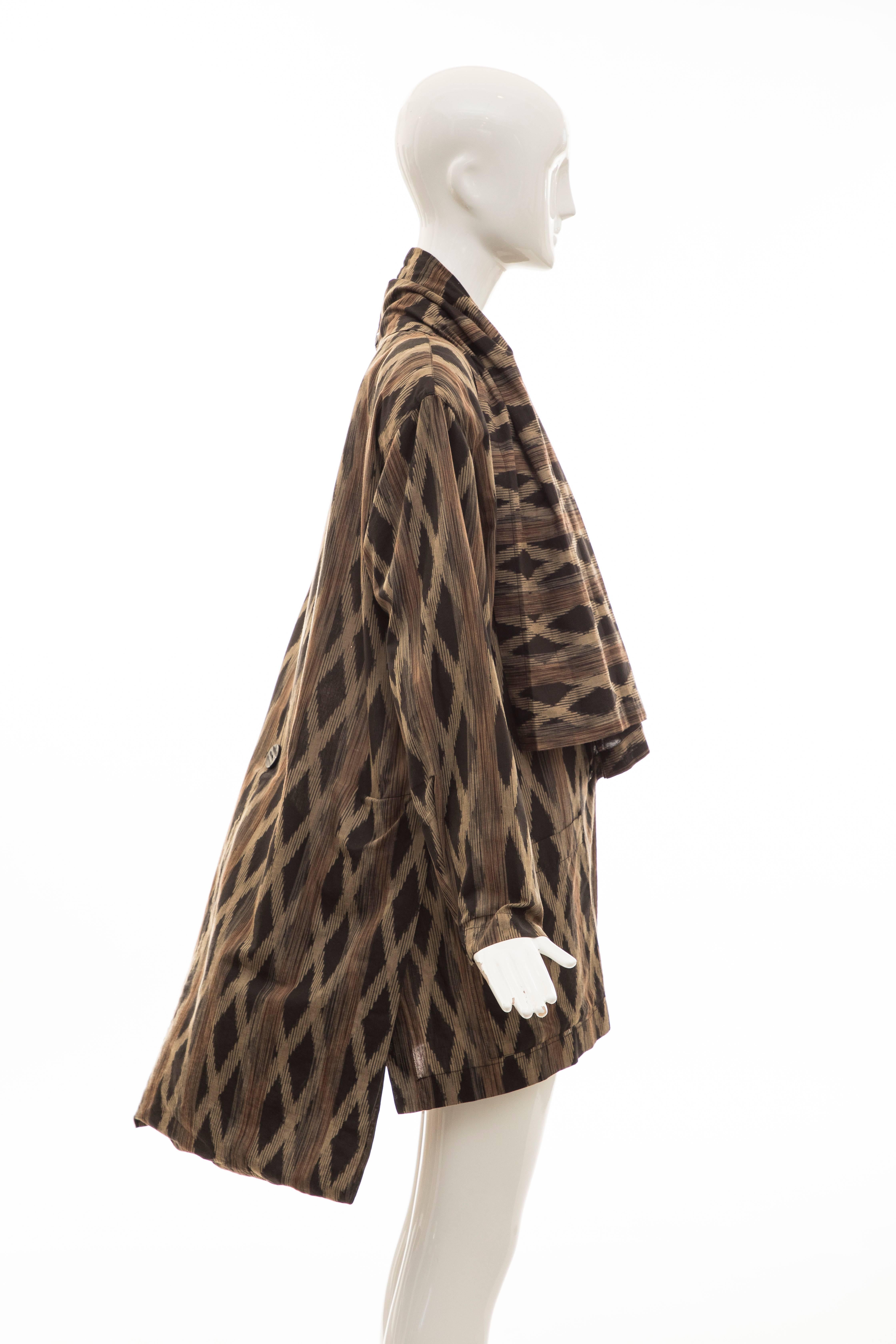 Issey Miyake Cotton Silk Lattice Weave Jacket Duster Cardigan, Fall 1986 For Sale 1