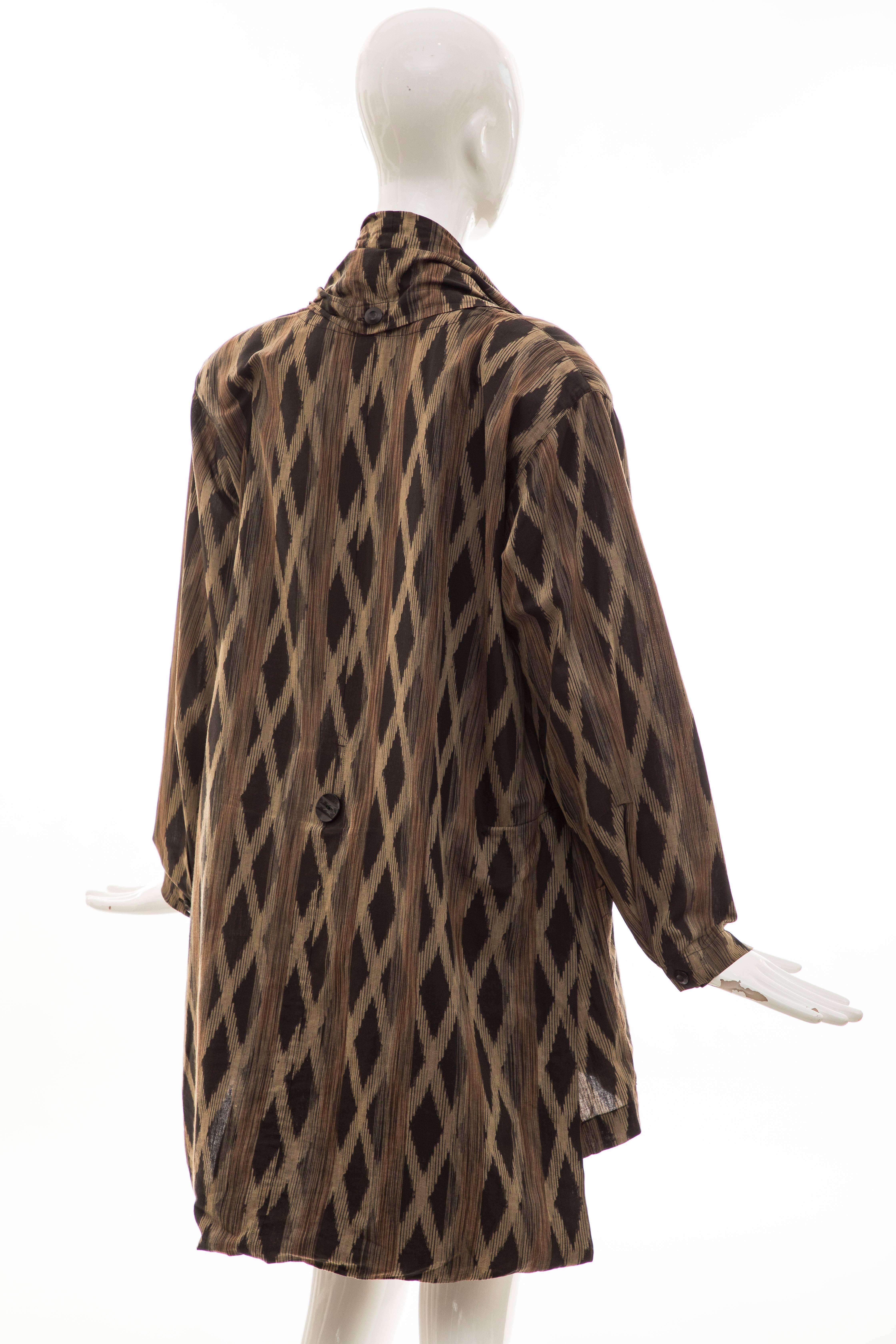 Issey Miyake Cotton Silk Lattice Weave Jacket Duster Cardigan, Fall 1986 For Sale 2