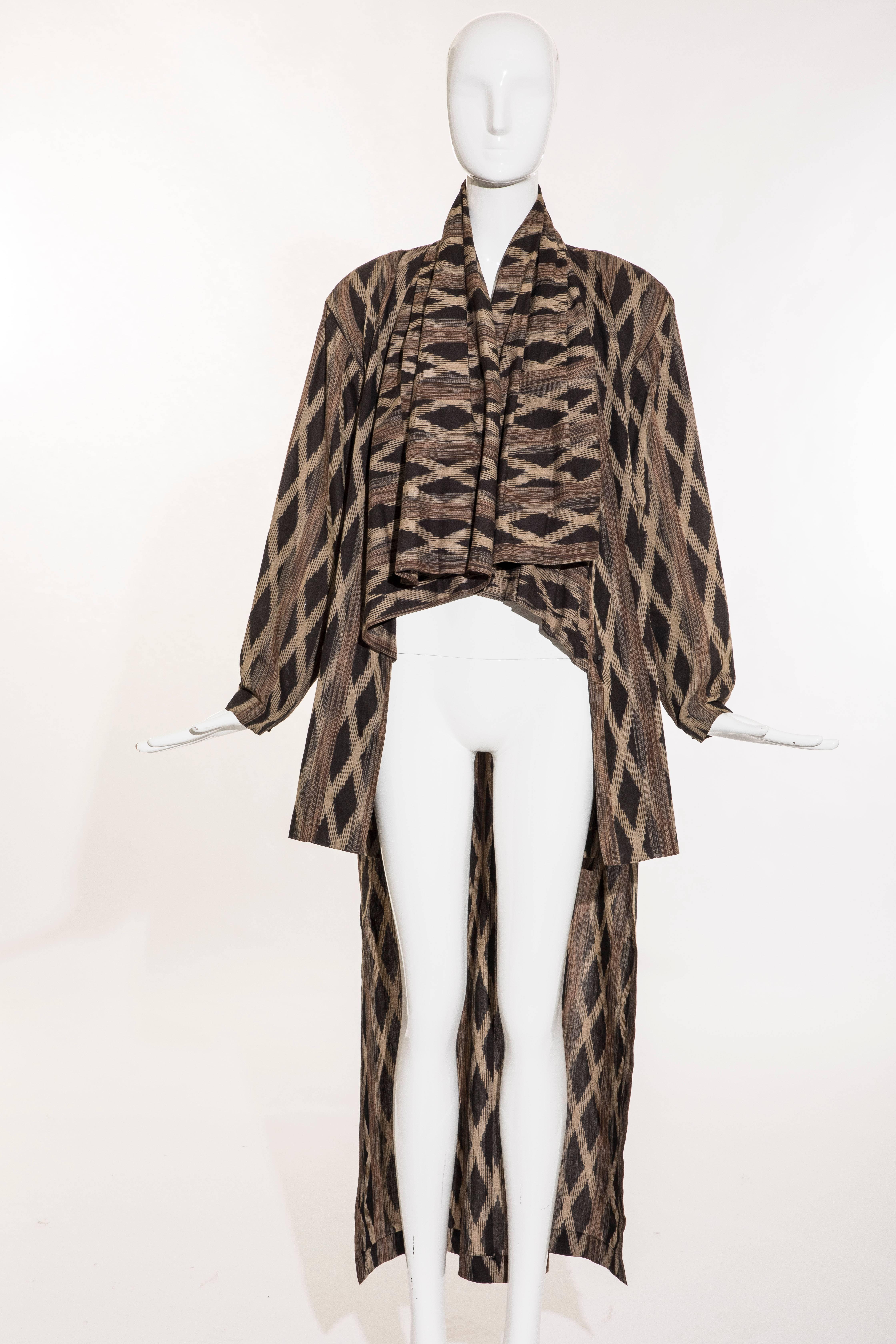 Issey Miyake Cotton Silk Lattice Weave Jacket Duster Cardigan, Fall 1986 For Sale 4