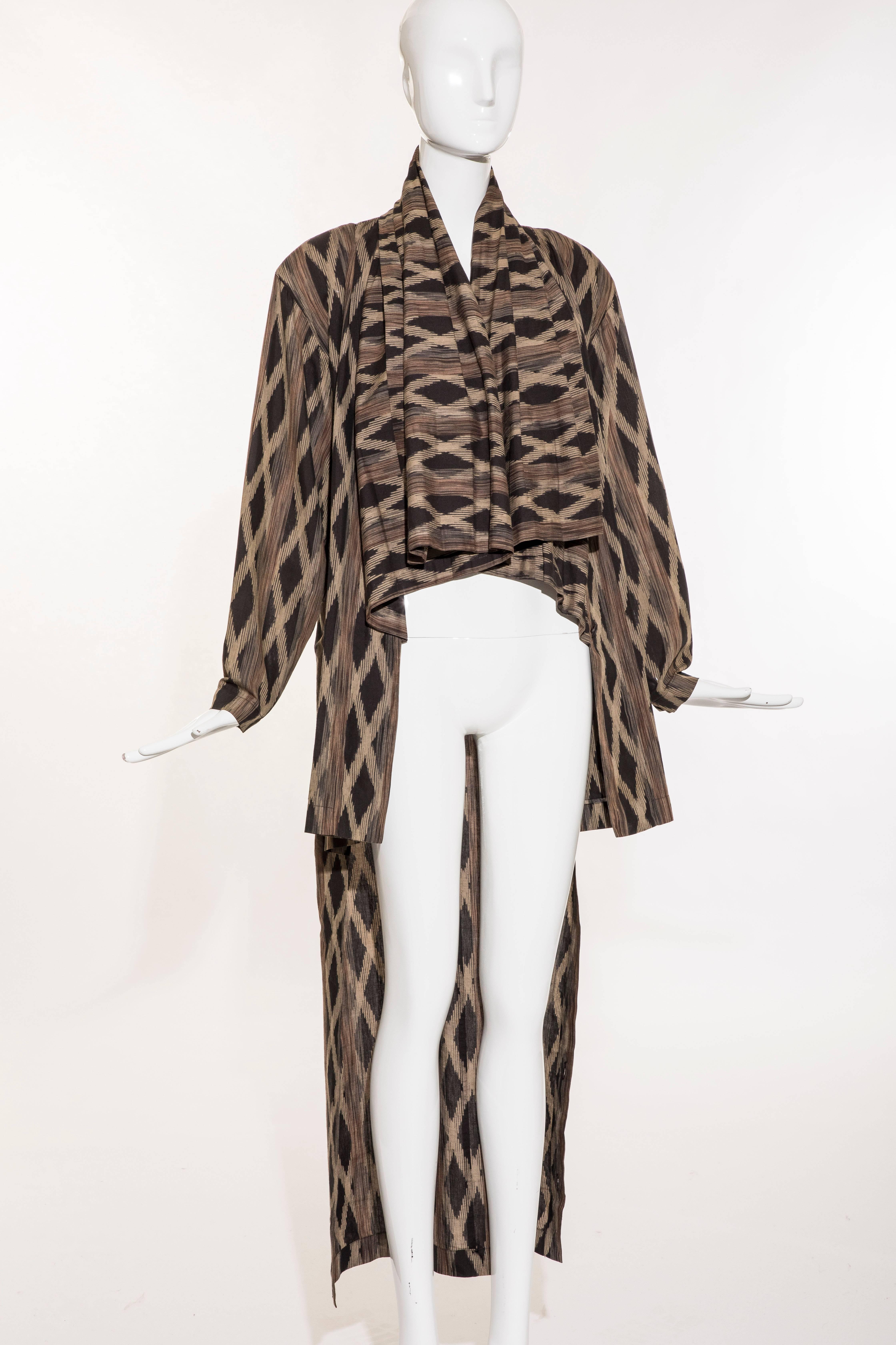Issey Miyake Cotton Silk Lattice Weave Jacket Duster Cardigan, Fall 1986 For Sale 5