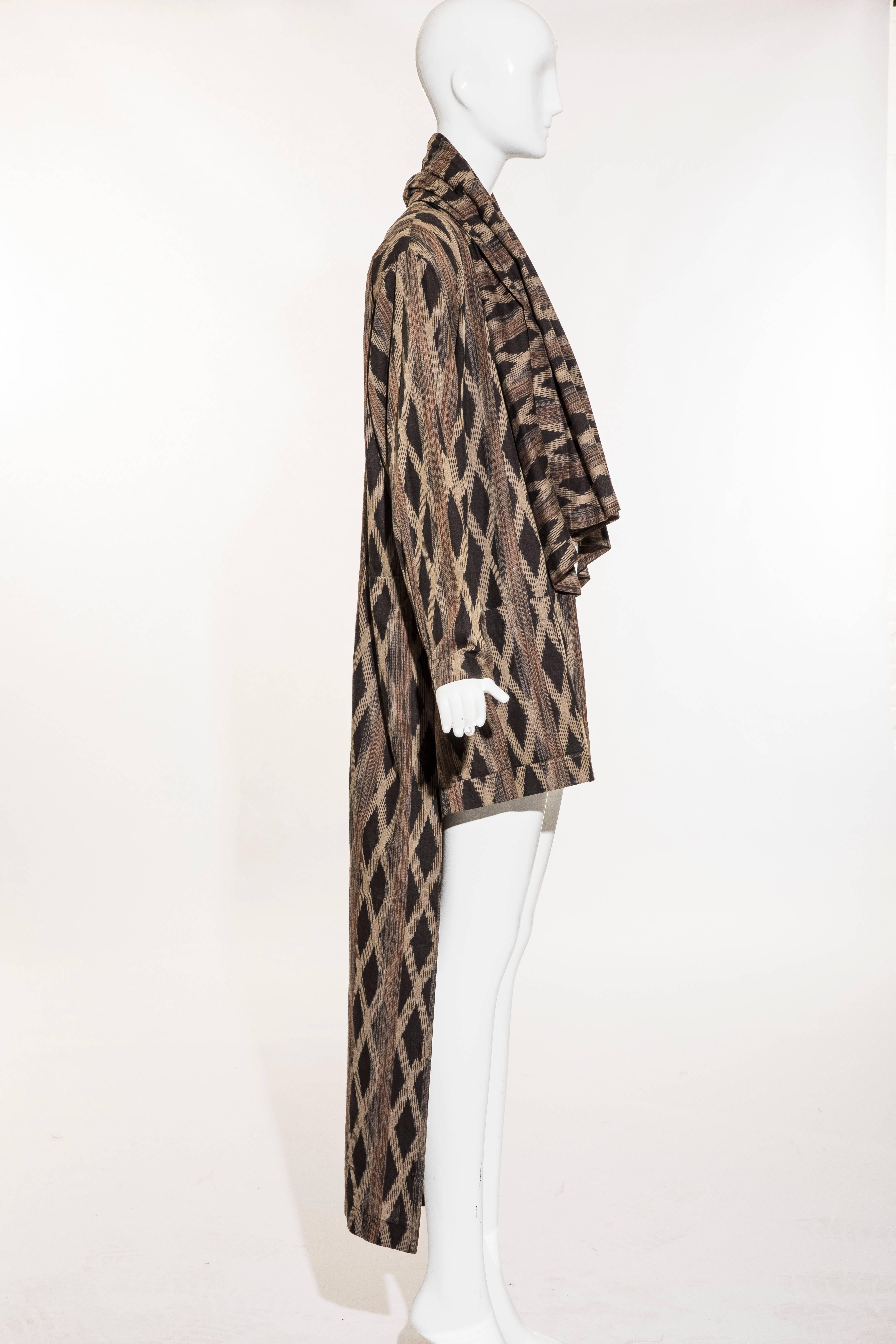 Issey Miyake Cotton Silk Lattice Weave Jacket Duster Cardigan, Fall 1986 For Sale 6